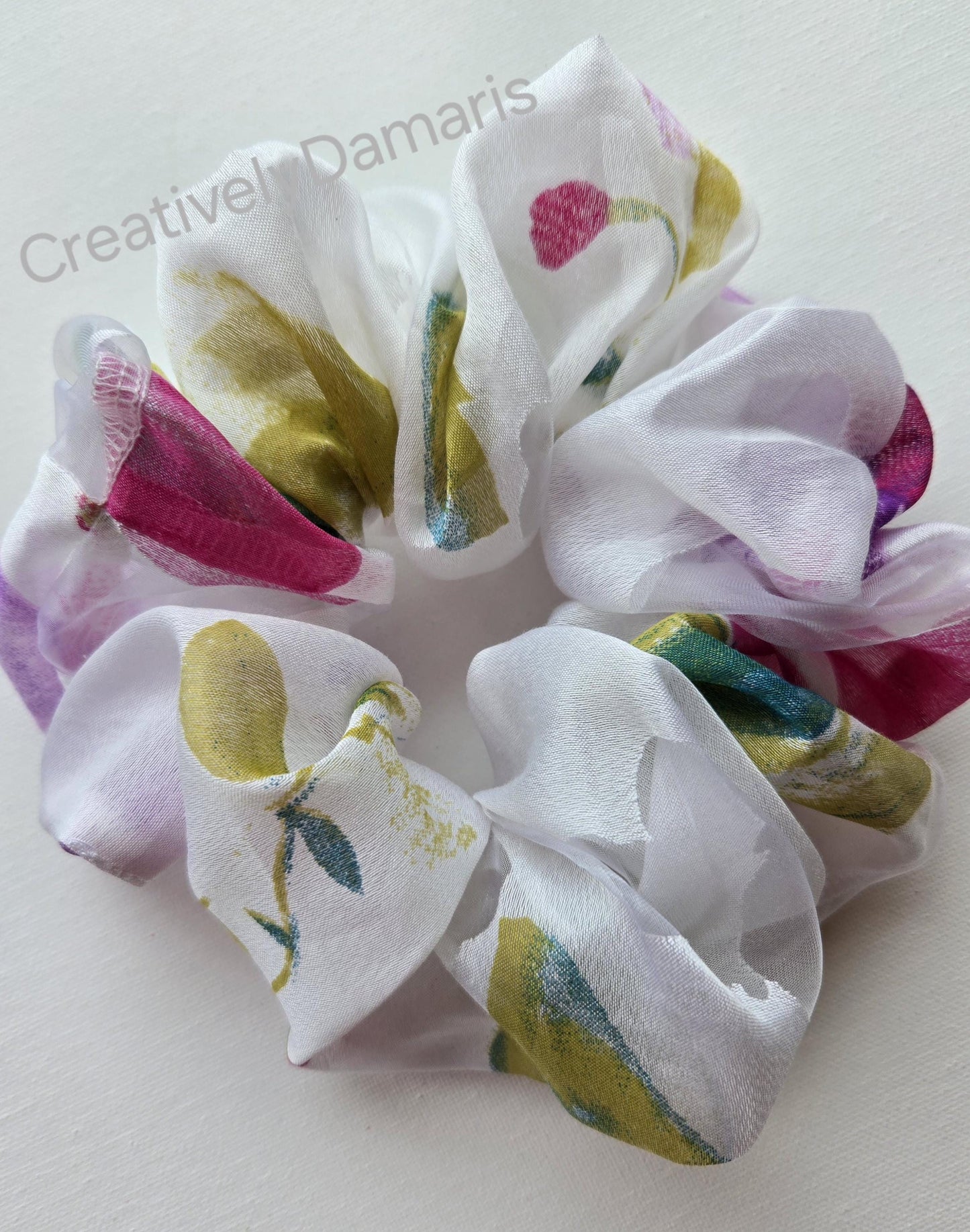 Leafy Floral Voile XL Scrunchie