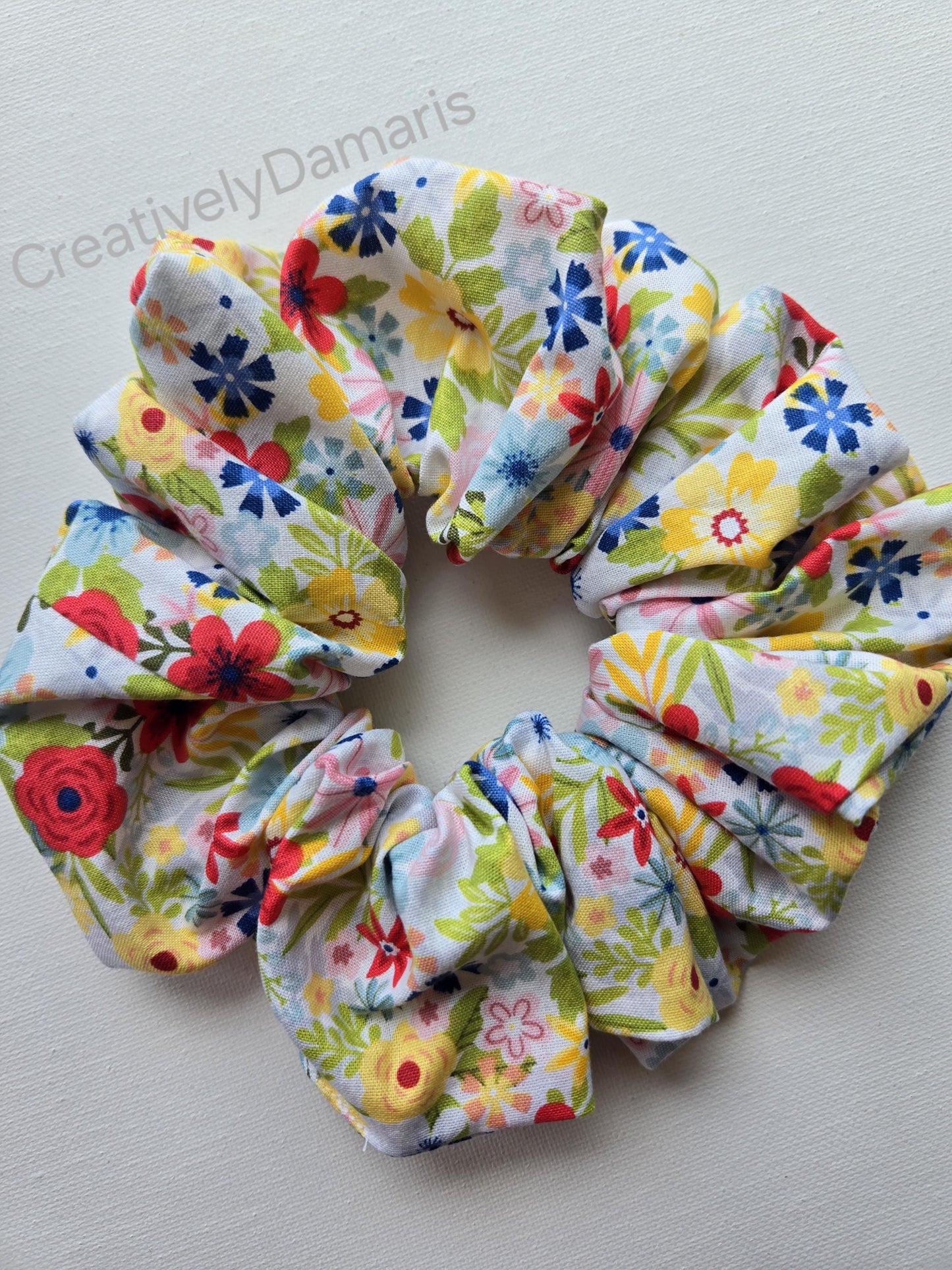 Summer Flowers XL Cotton Scrunchie