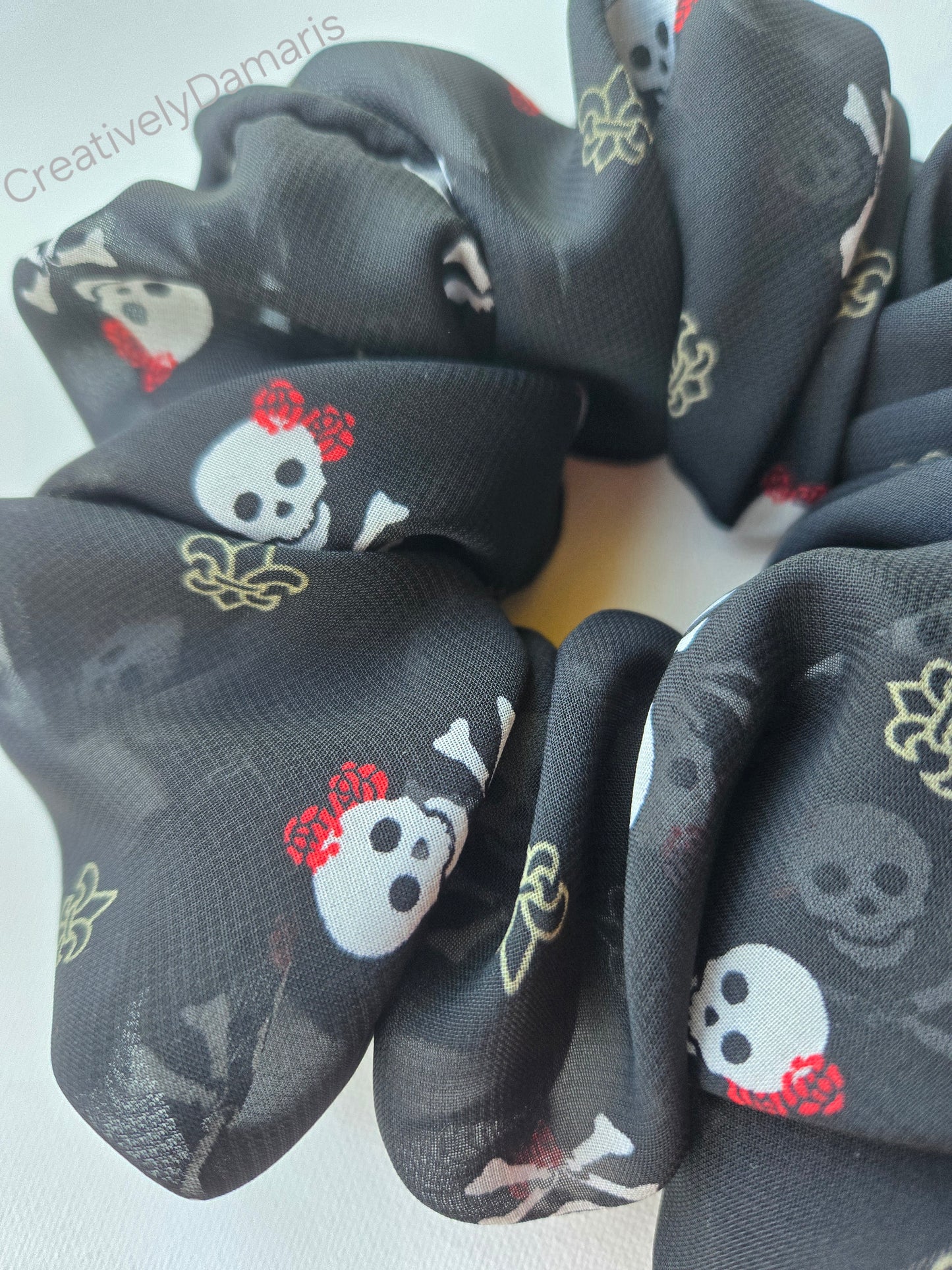 The Skull Oversize Chiffon Scrunchie