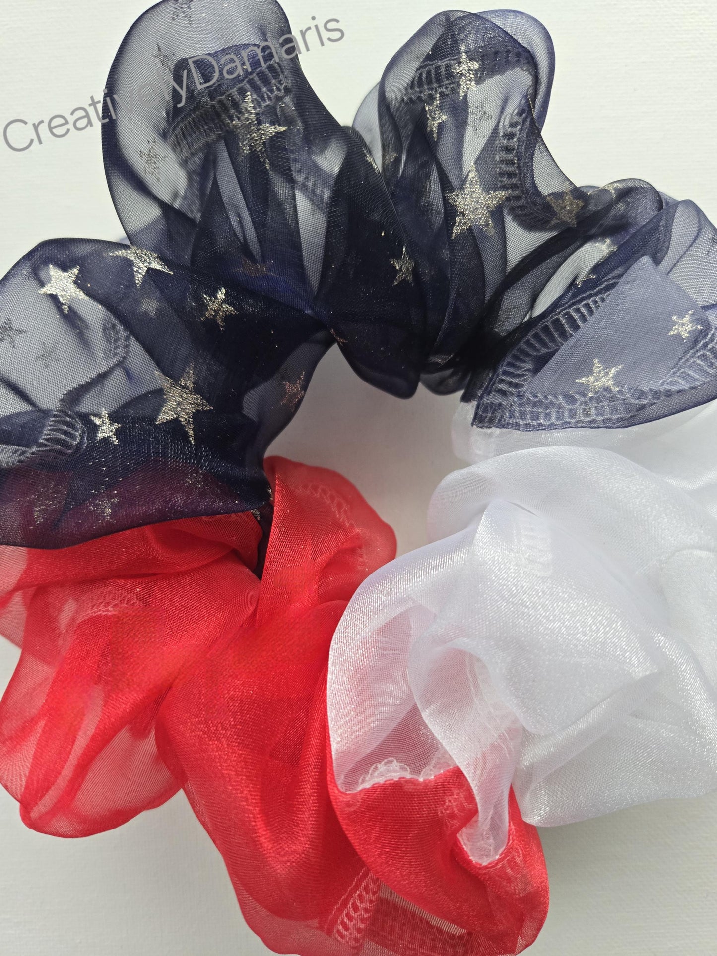 July 4th XL Organza Scrunchie