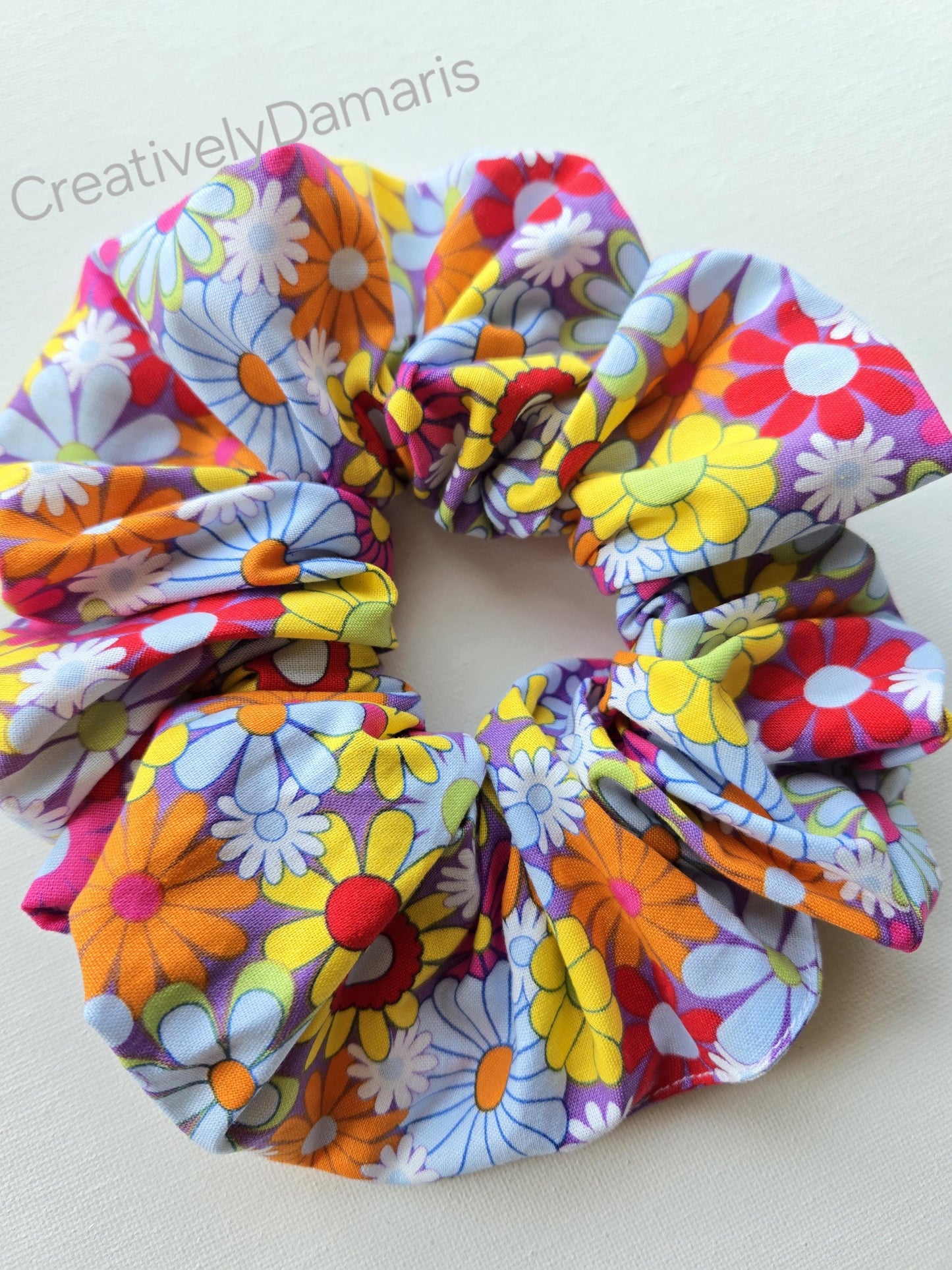 Summer Flowers XL Cotton Scrunchie