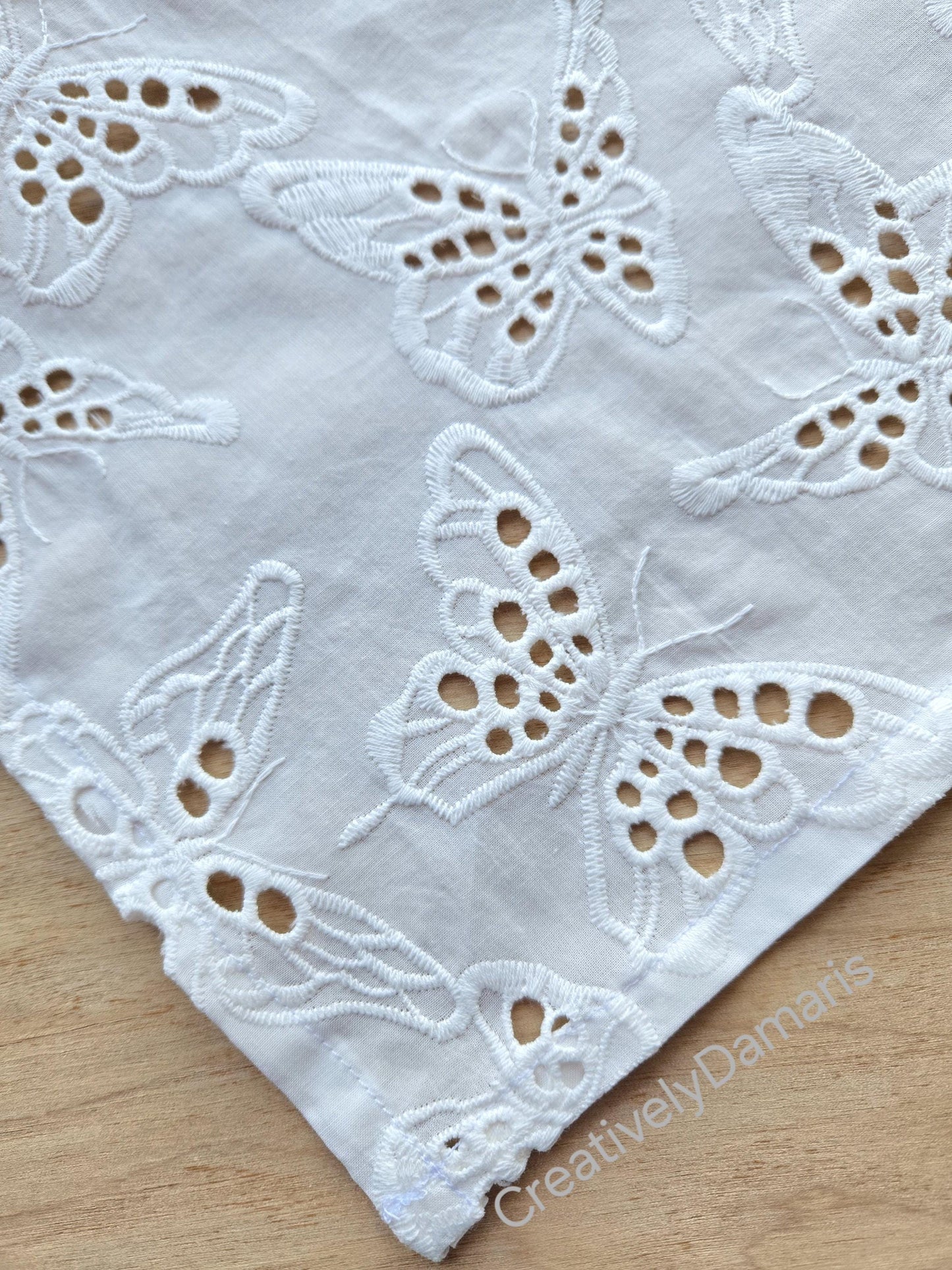Butterfly Embroidered Cotton Head Kerchief