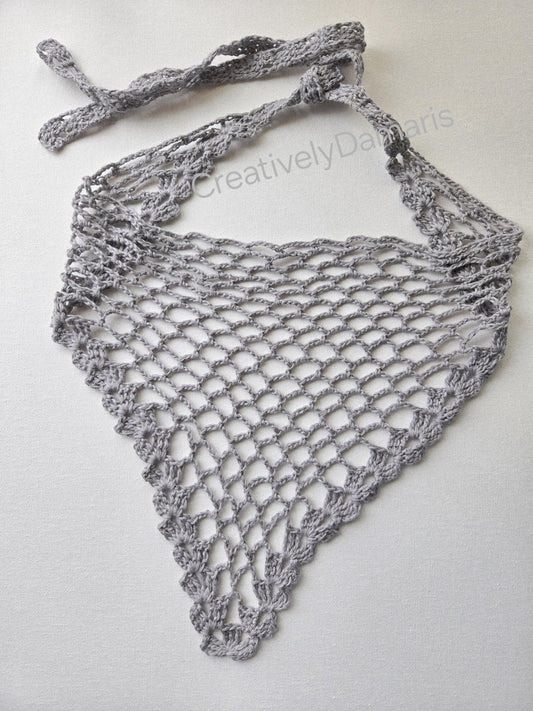 Cotton Mesh Crochet Headband