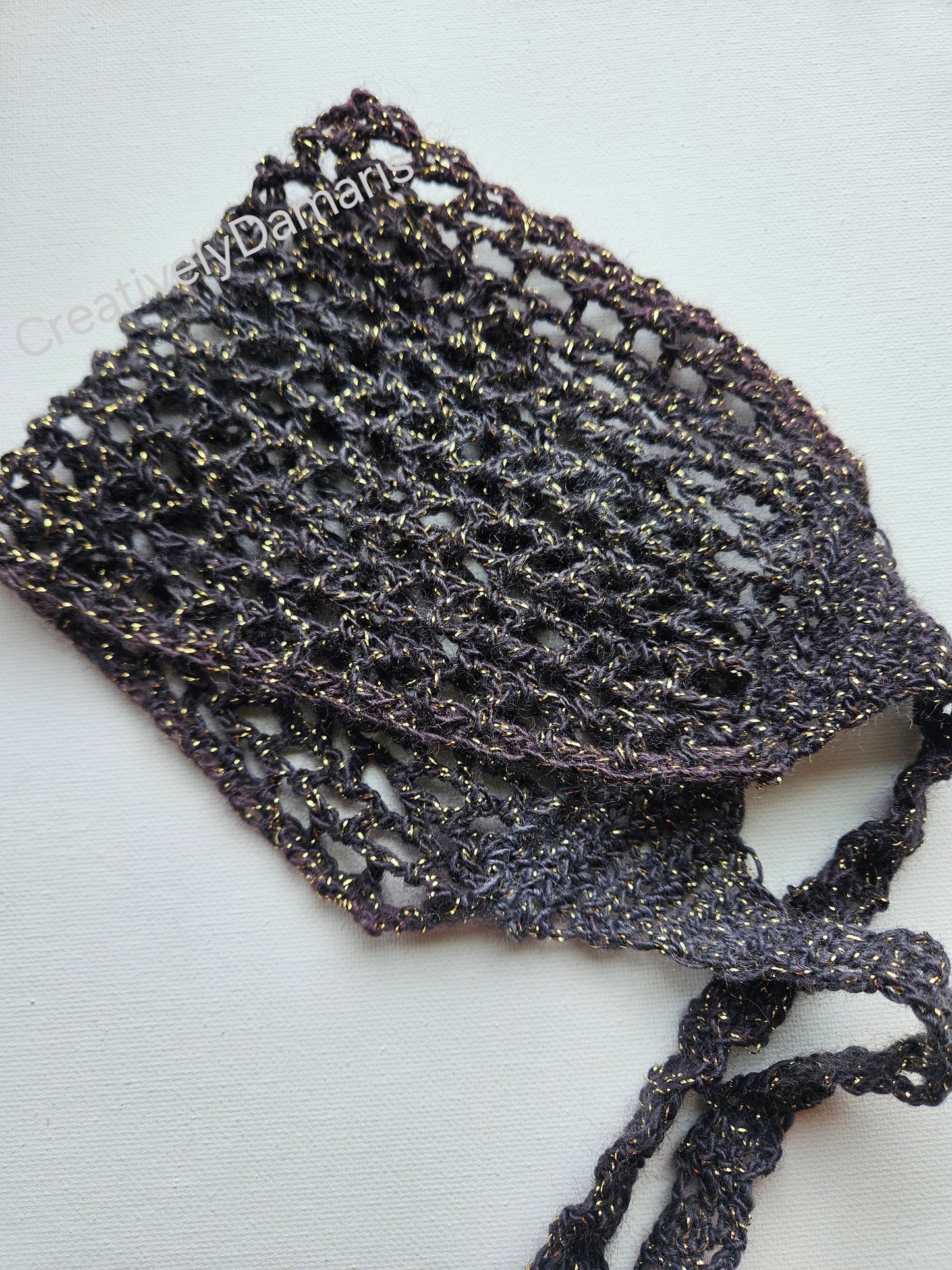 Glittery Brown Crochet Headband