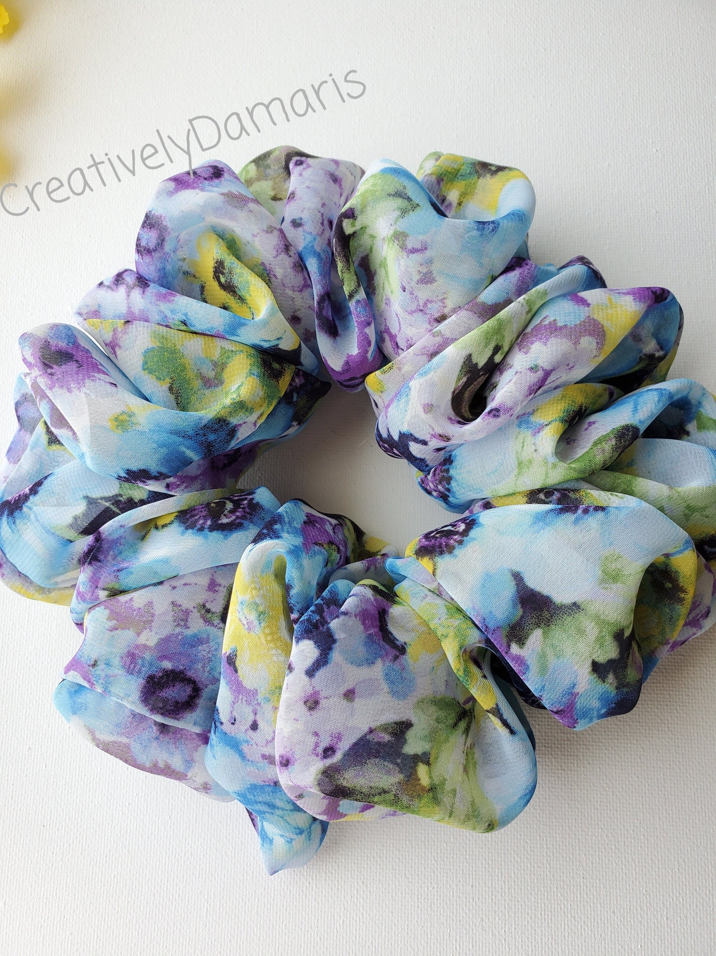 Spring Floral Chiffon XL Scrunchies