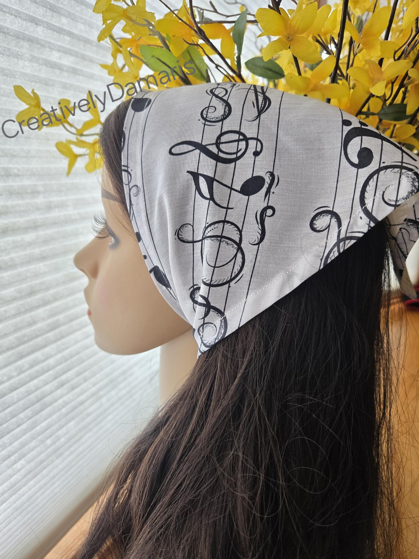 Music Notes Print Head Kerchief