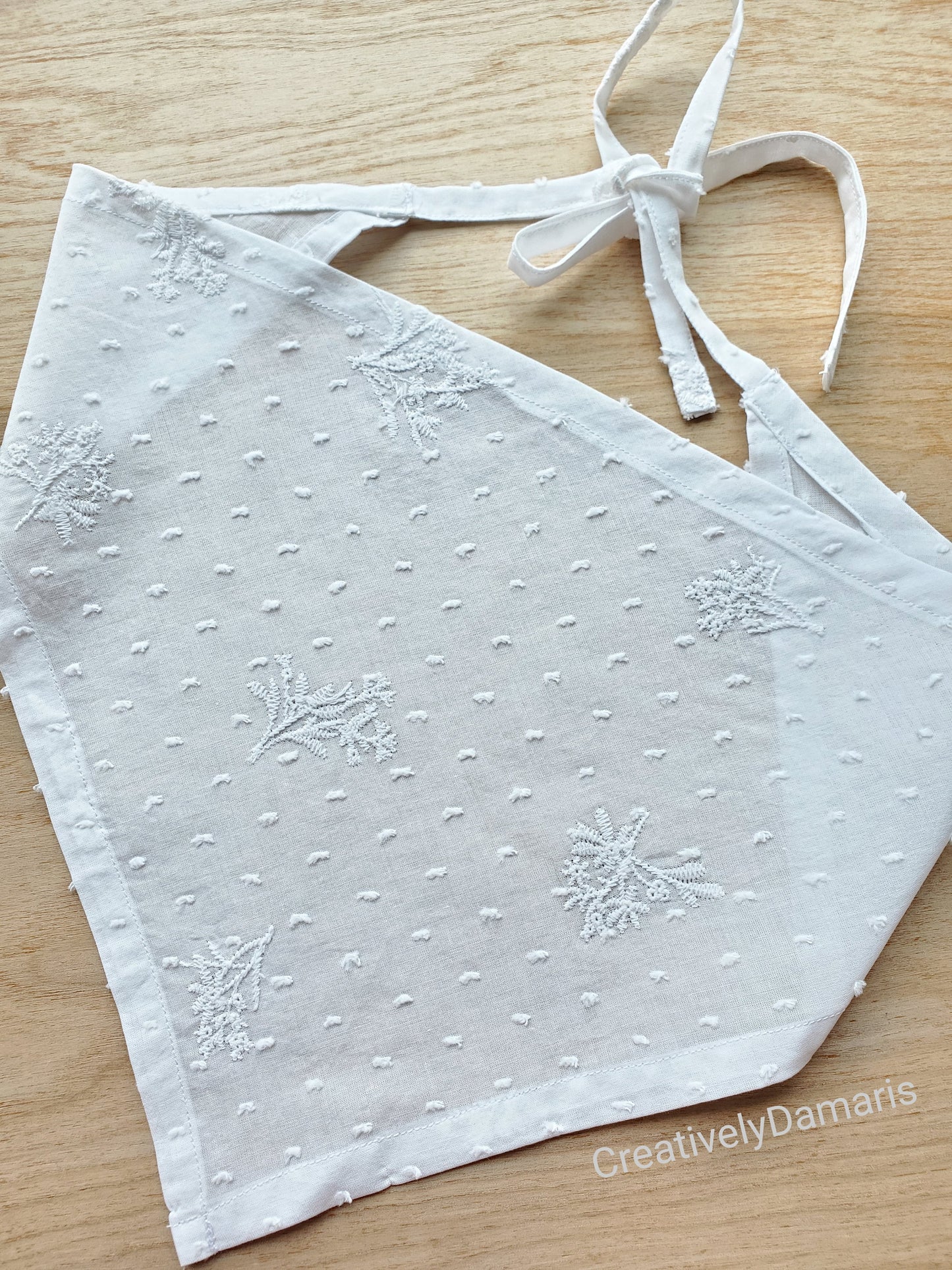 White Swiss Dot Cottage Core Headband