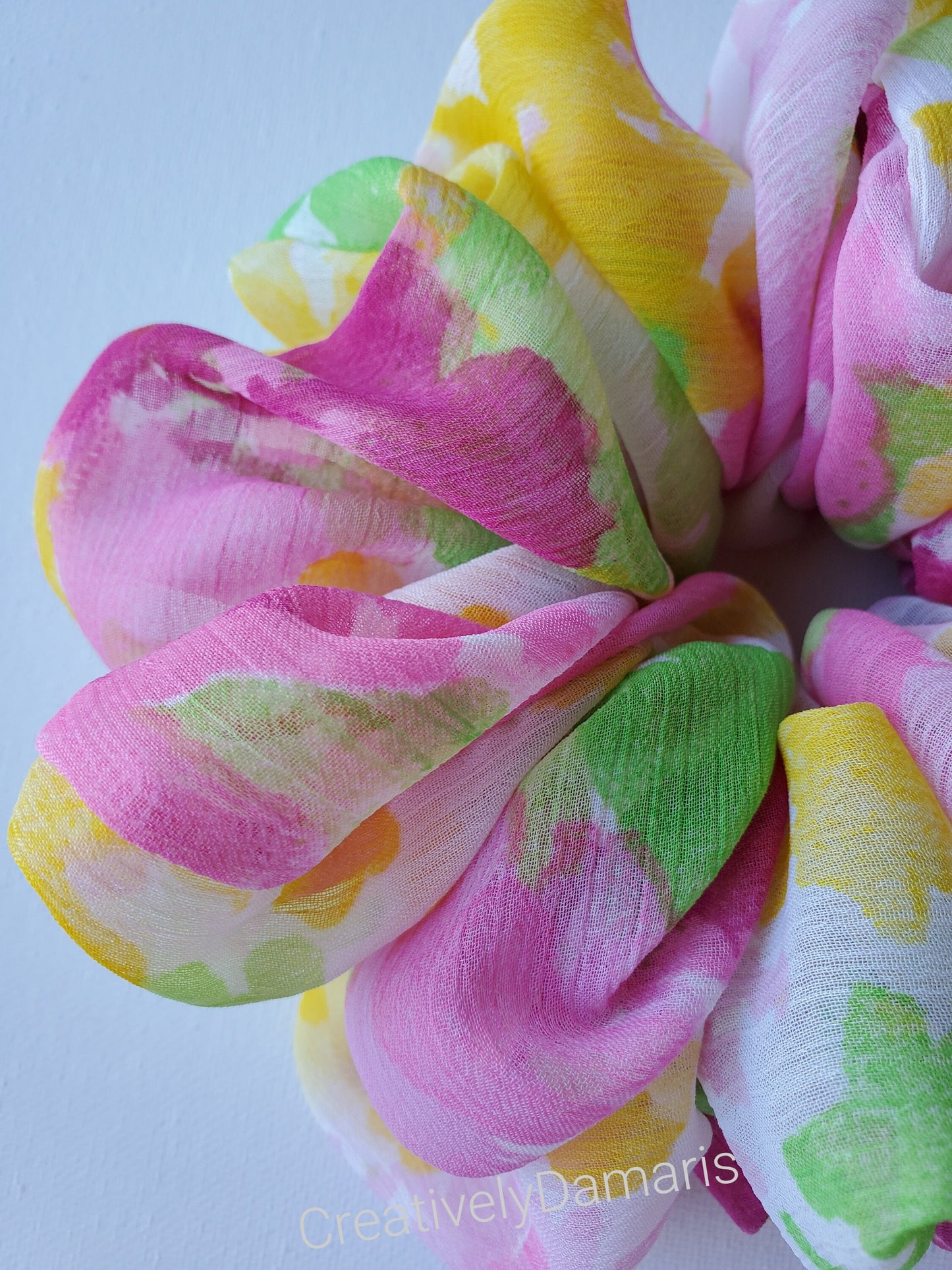 Summer Time Floral Chiffon XL Scrunchie