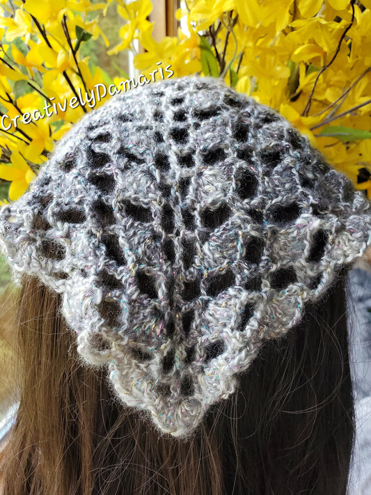 Glittery Shells Crochet Hair Headband