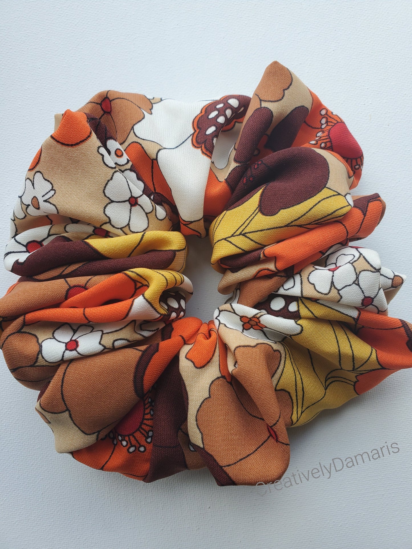 Fall Colors Floral Print XL Scrunchie