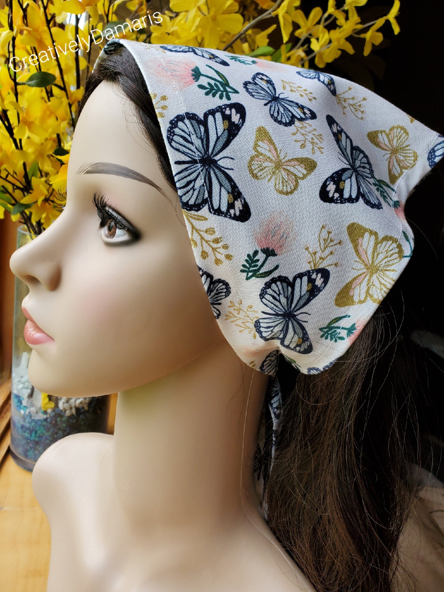 Butterfly Print Head Kerchief