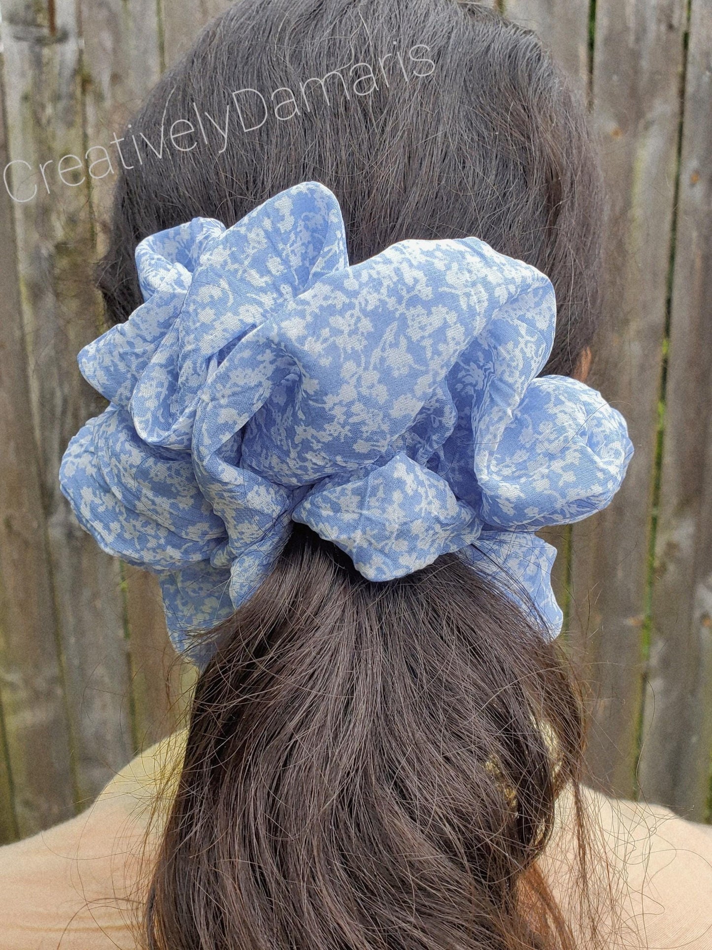 Sky Blue Chiffon XL Scrunchie