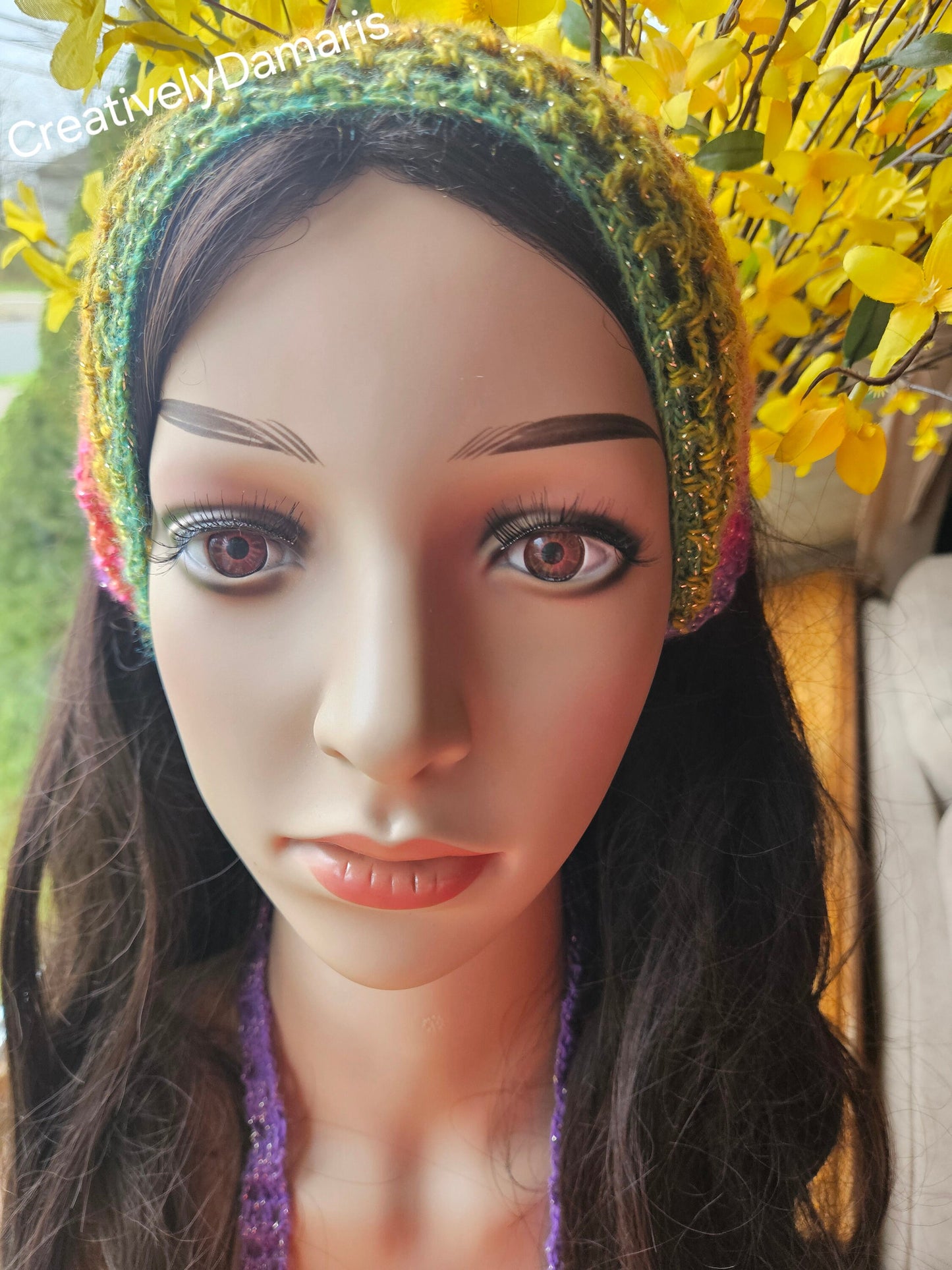 Glittery Multi-color Boho Crochet Headband