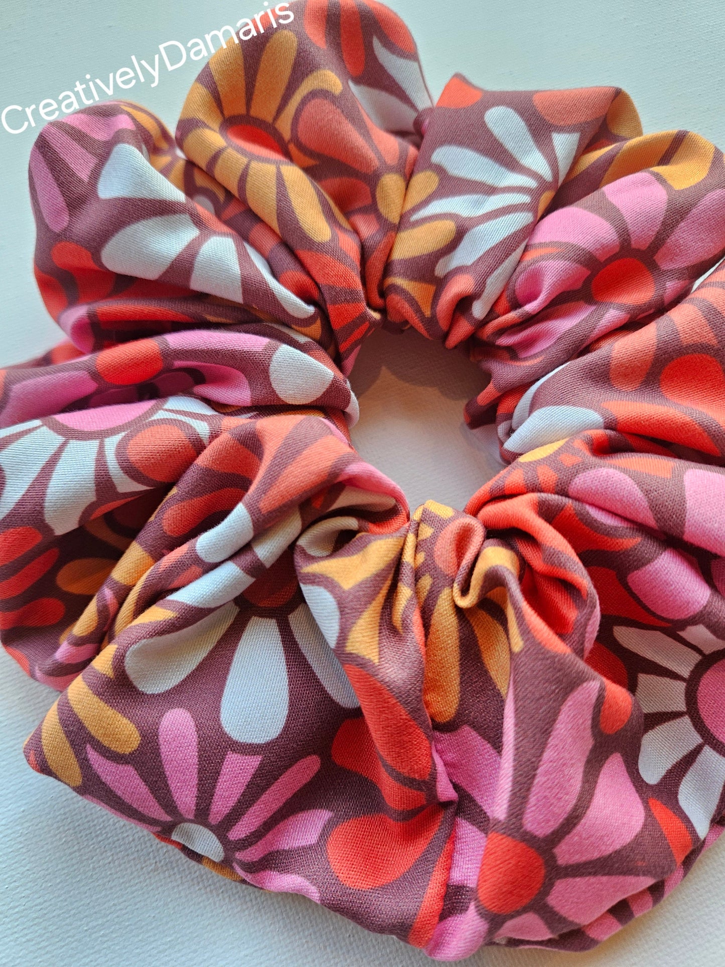 Vintage Style Floral Print XL Scrunchie