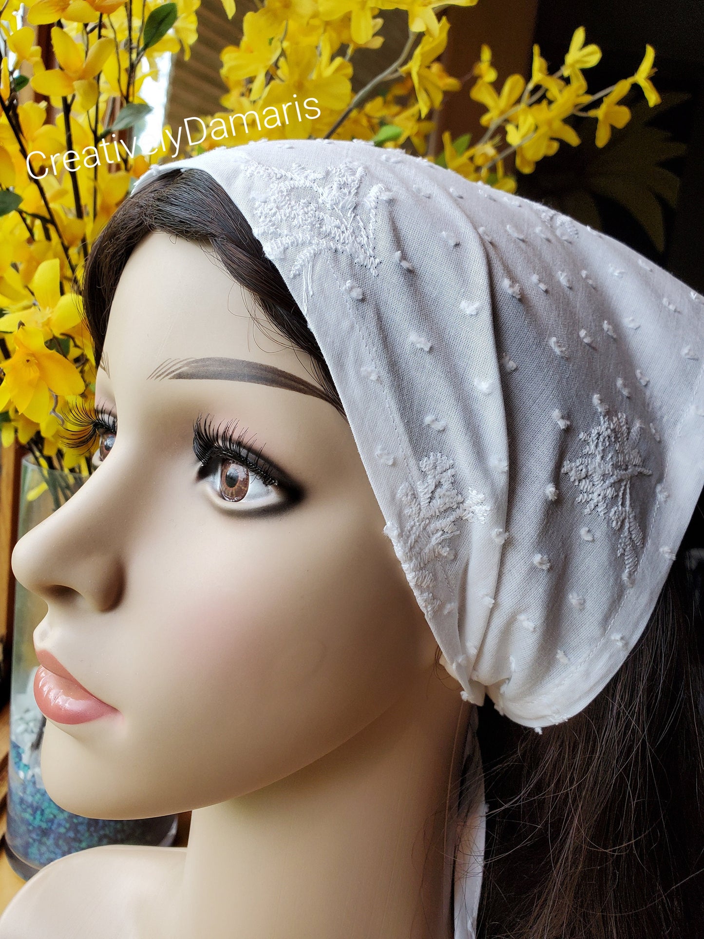 White Swiss Dot Cottage Core Headband