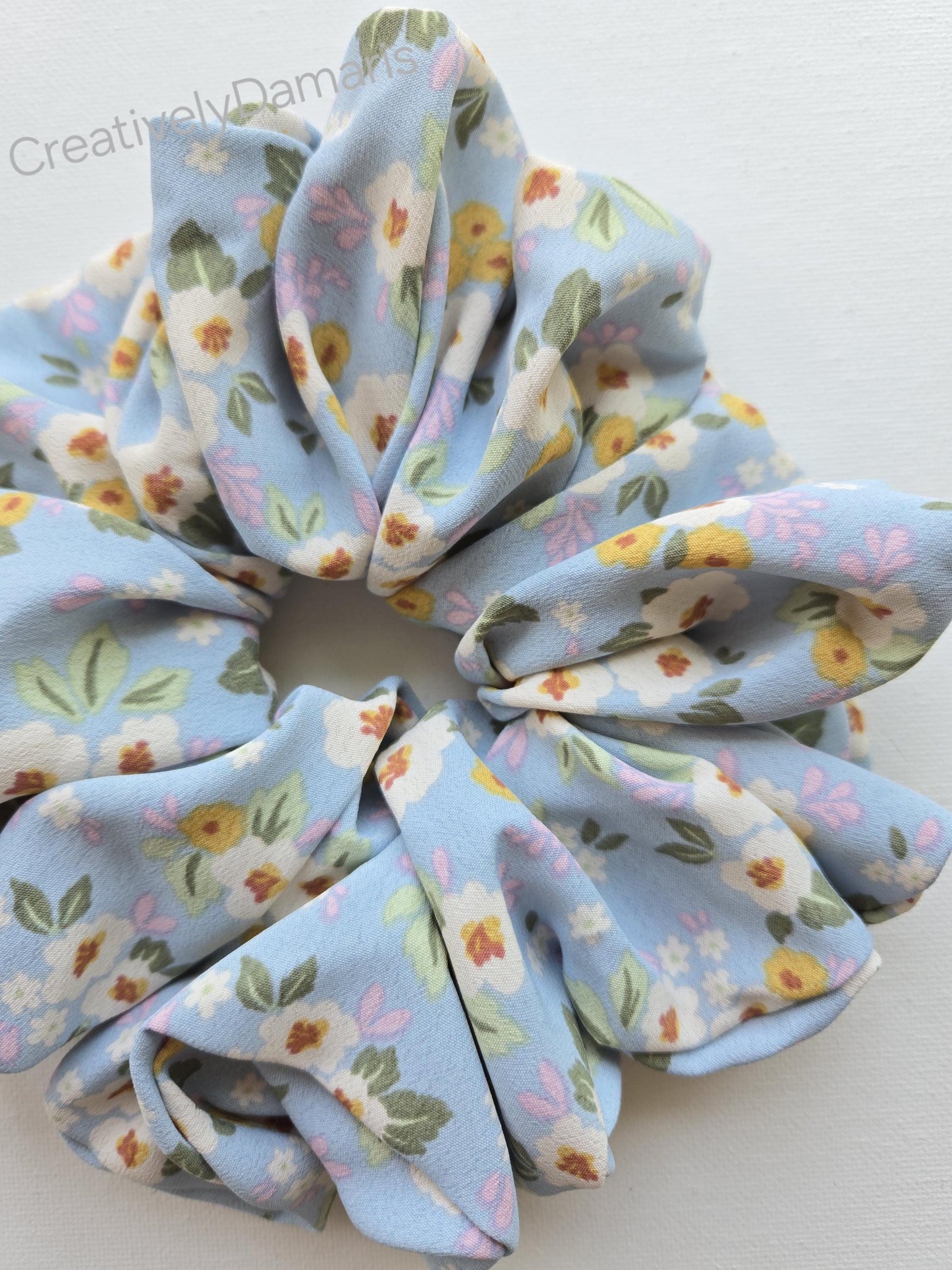 Summer Sky Floral Print XL Scrunchie