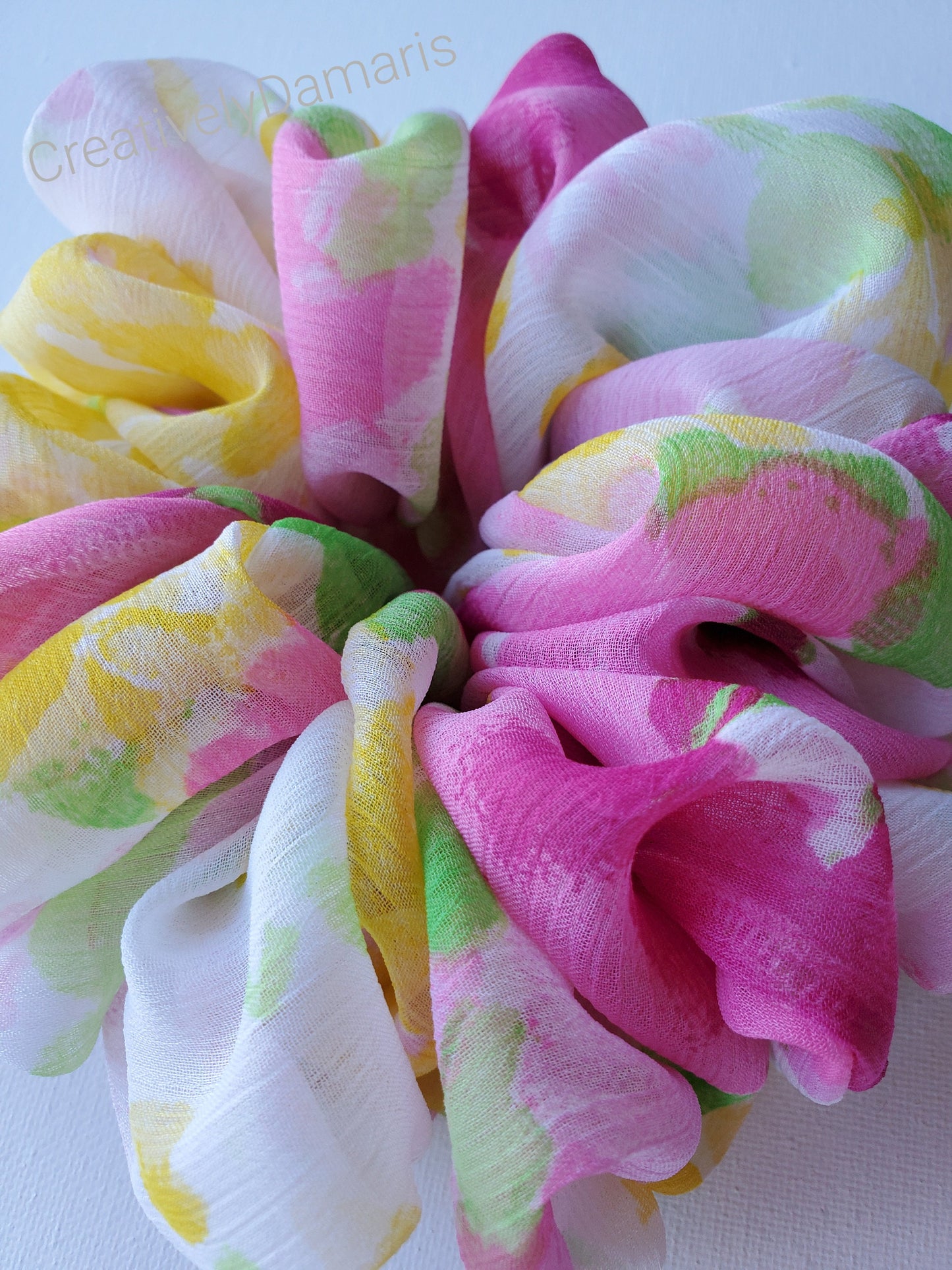 Summer Time Floral Chiffon XL Scrunchie