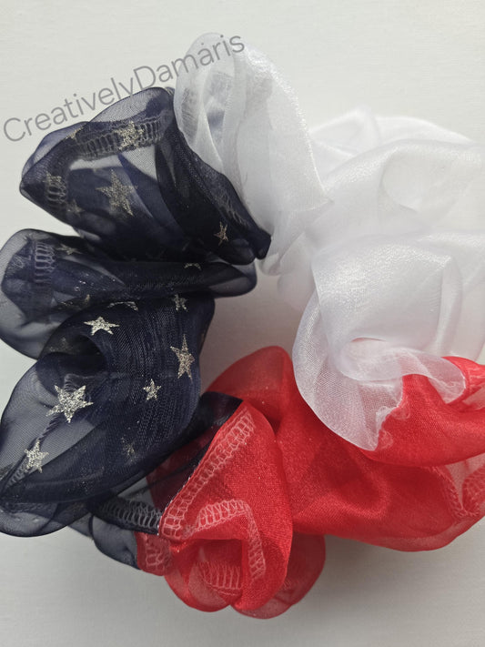July 4th XL Organza Scrunchie