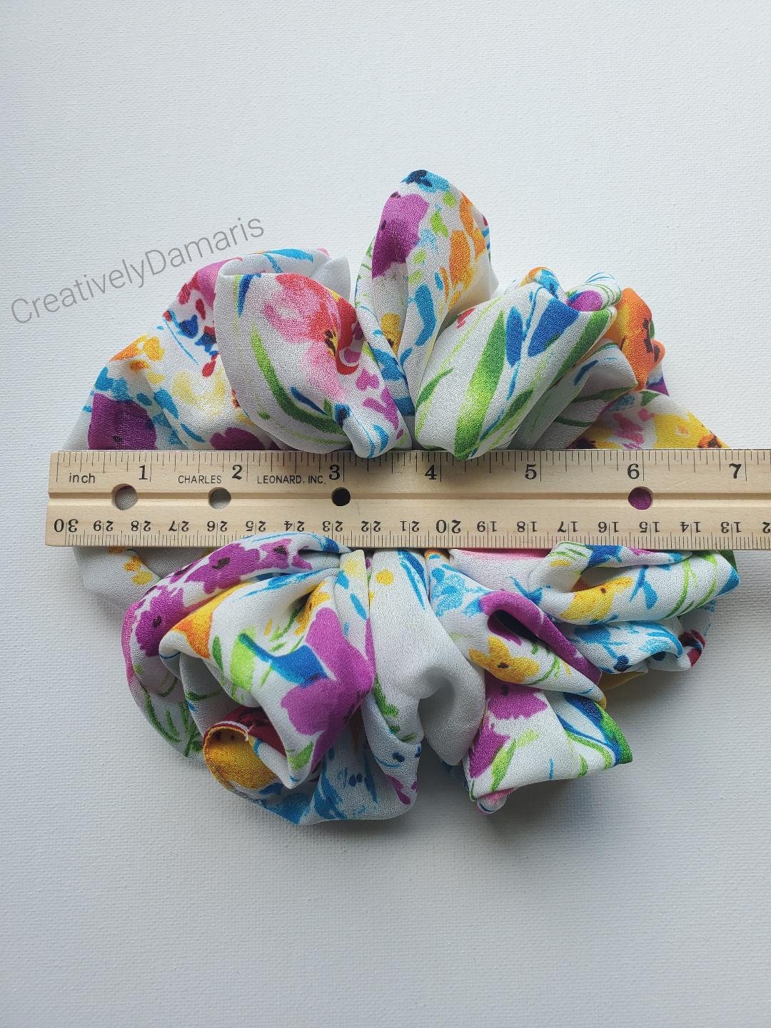 Spring Time Floral Print XL Scrunchie
