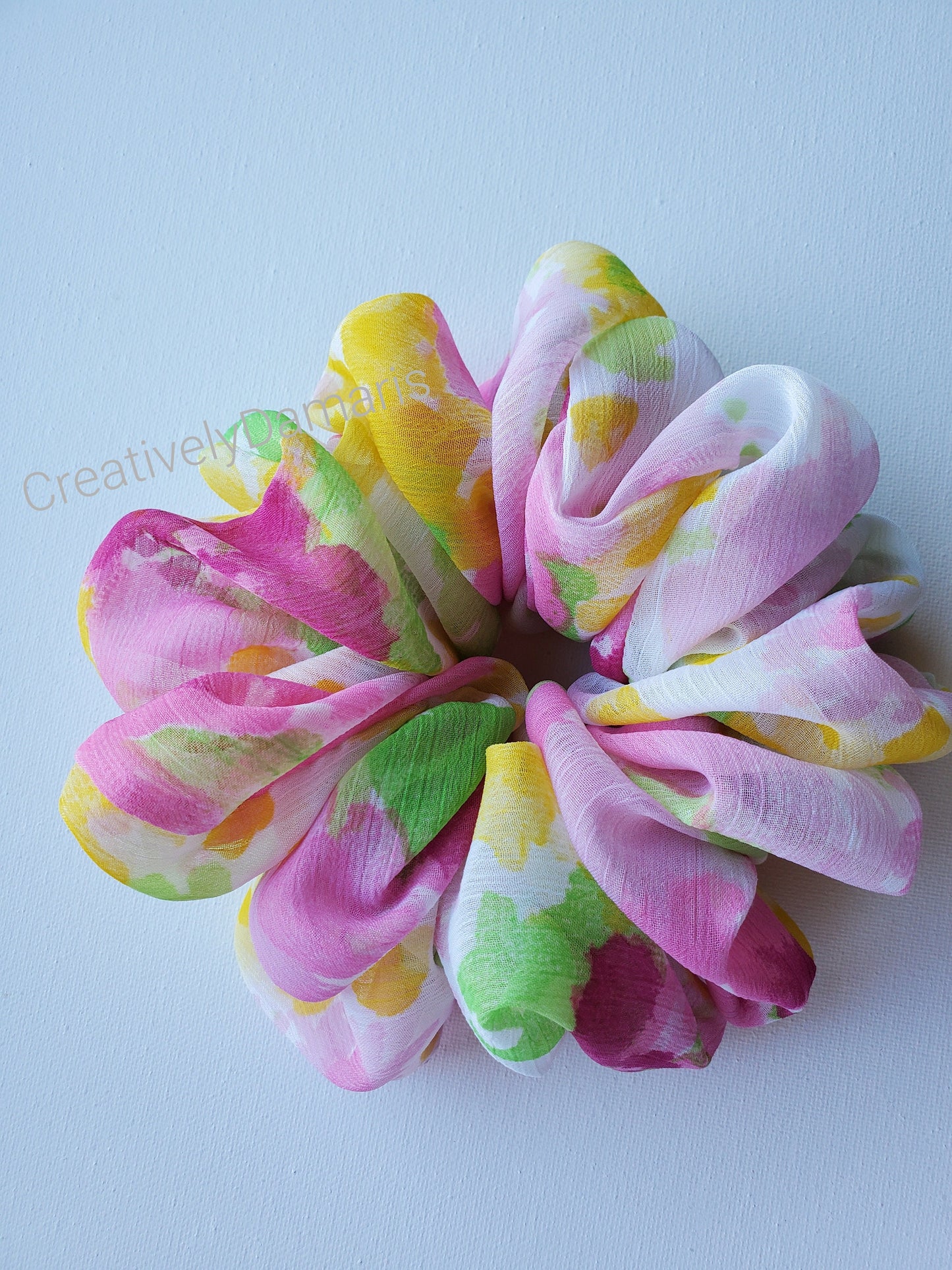 Summer Time Floral Chiffon XL Scrunchie