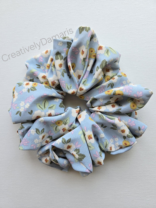 Summer Sky Floral Print XL Scrunchie