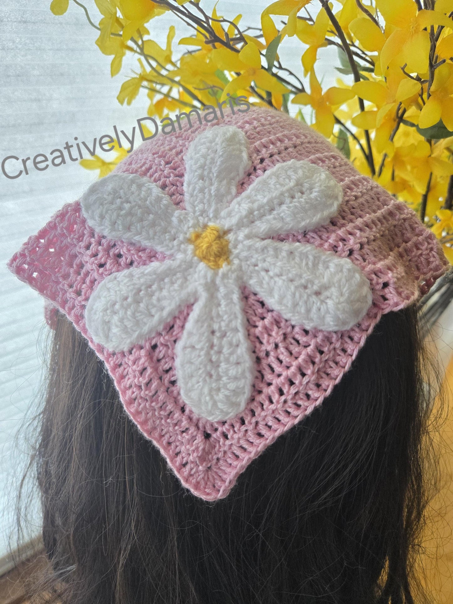 Retro White Flower Boho Headband