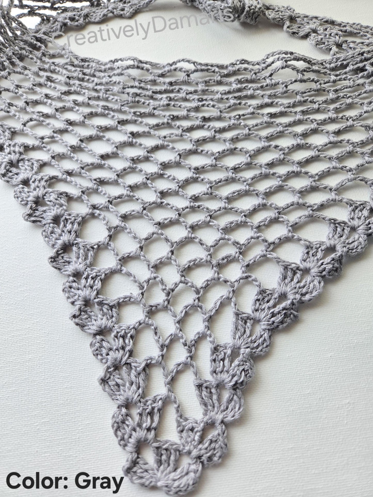 Cotton Mesh Crochet Headband