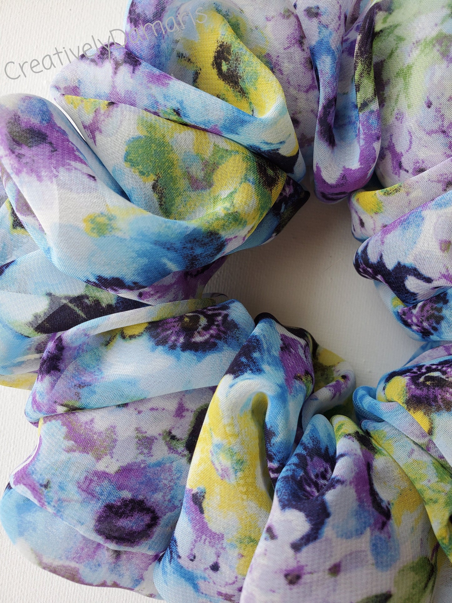 Spring Floral Chiffon XL Scrunchies