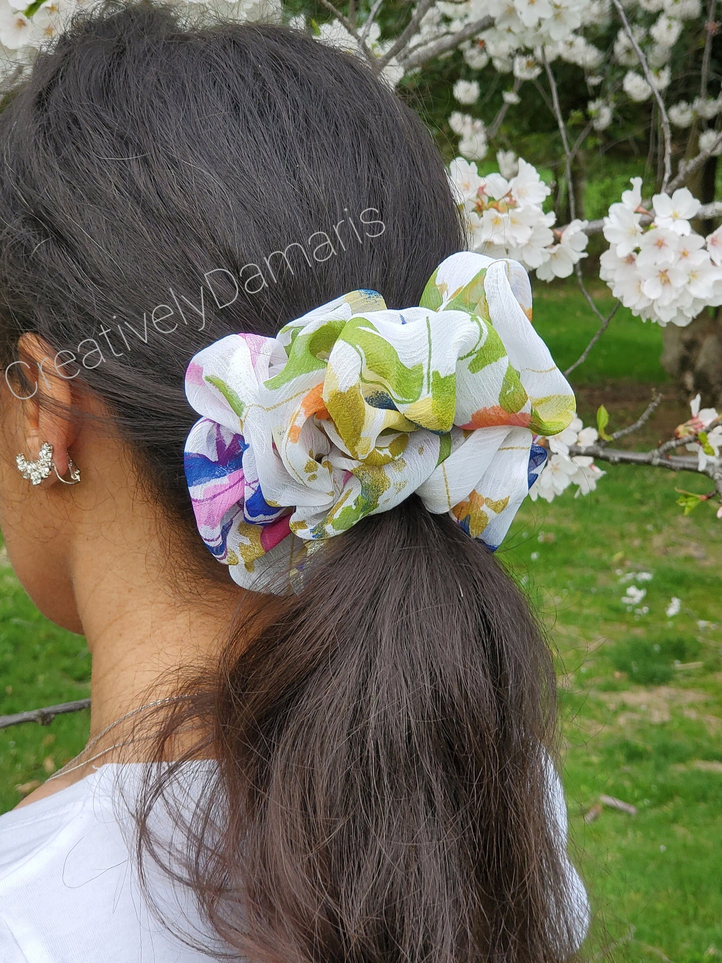 Chiffon Floral XL Scrunchie