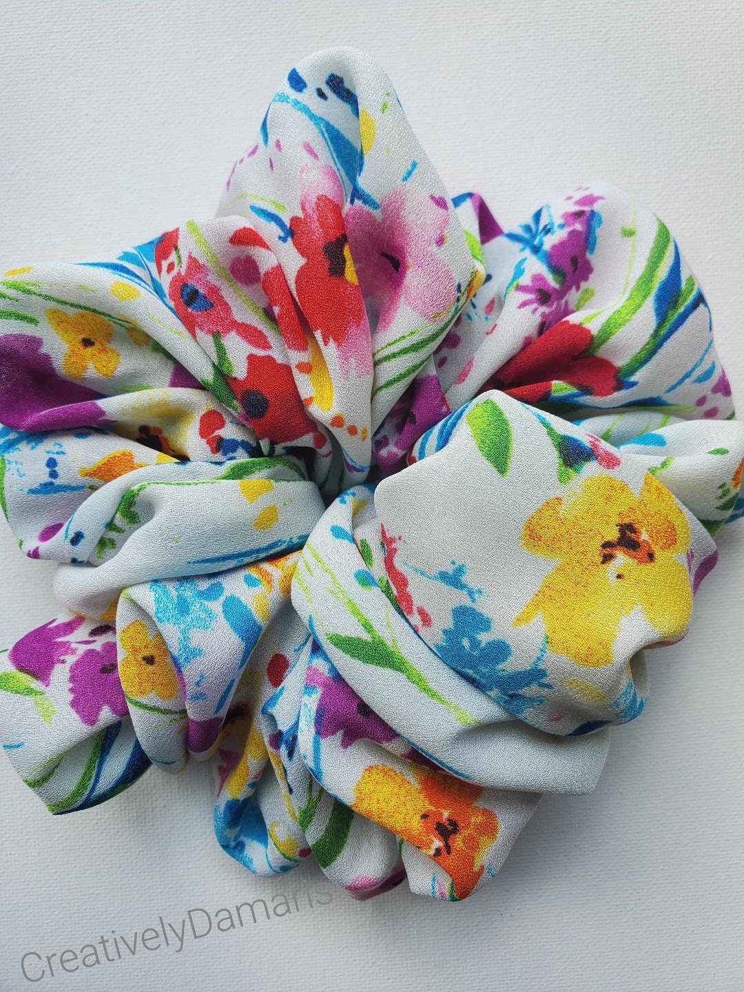 Spring Time Floral Print XL Scrunchie