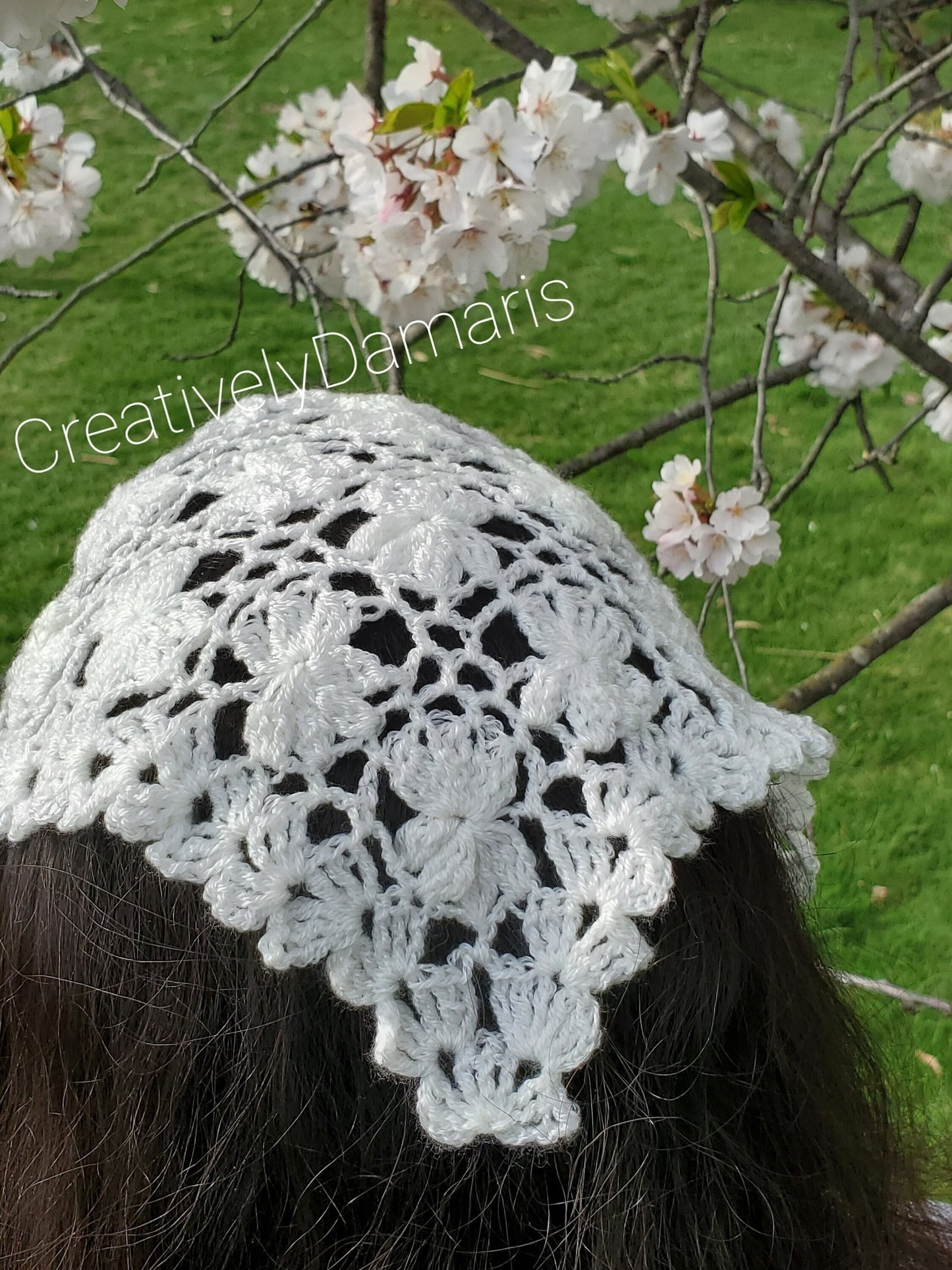 Jasmine Flower Crochet Headband