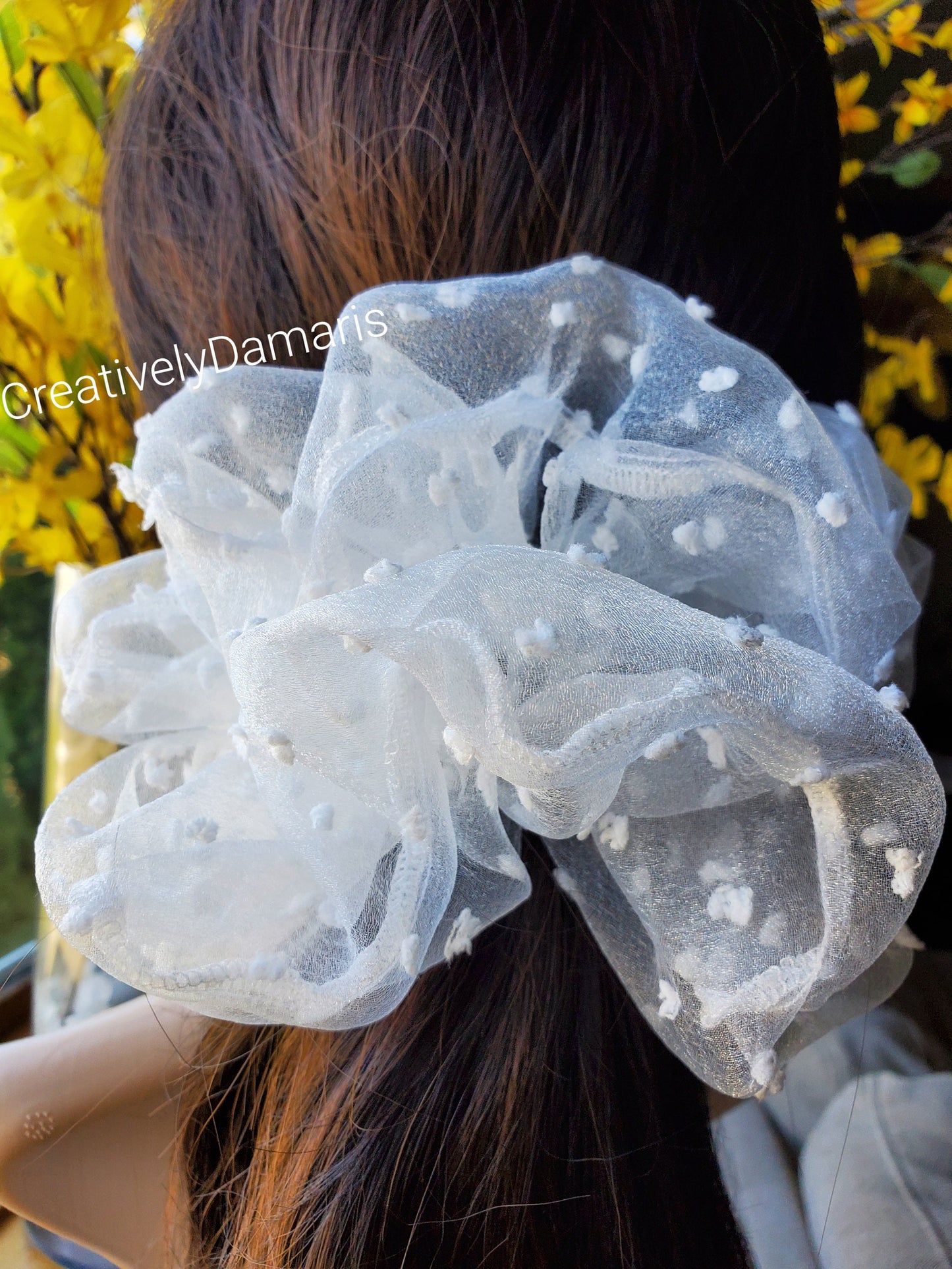 Organza Swiss Dot XL Scrunchie