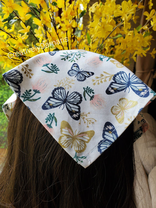 Butterfly Print Head Kerchief