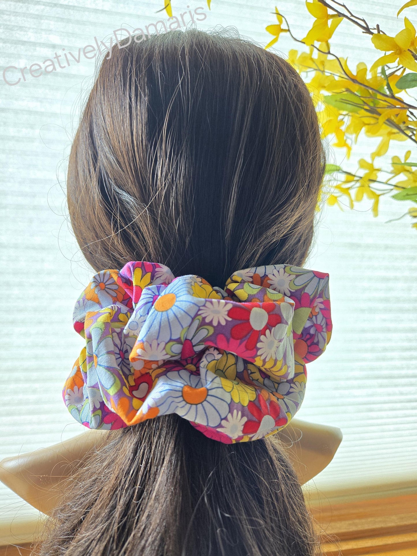 Summer Flowers XL Cotton Scrunchie
