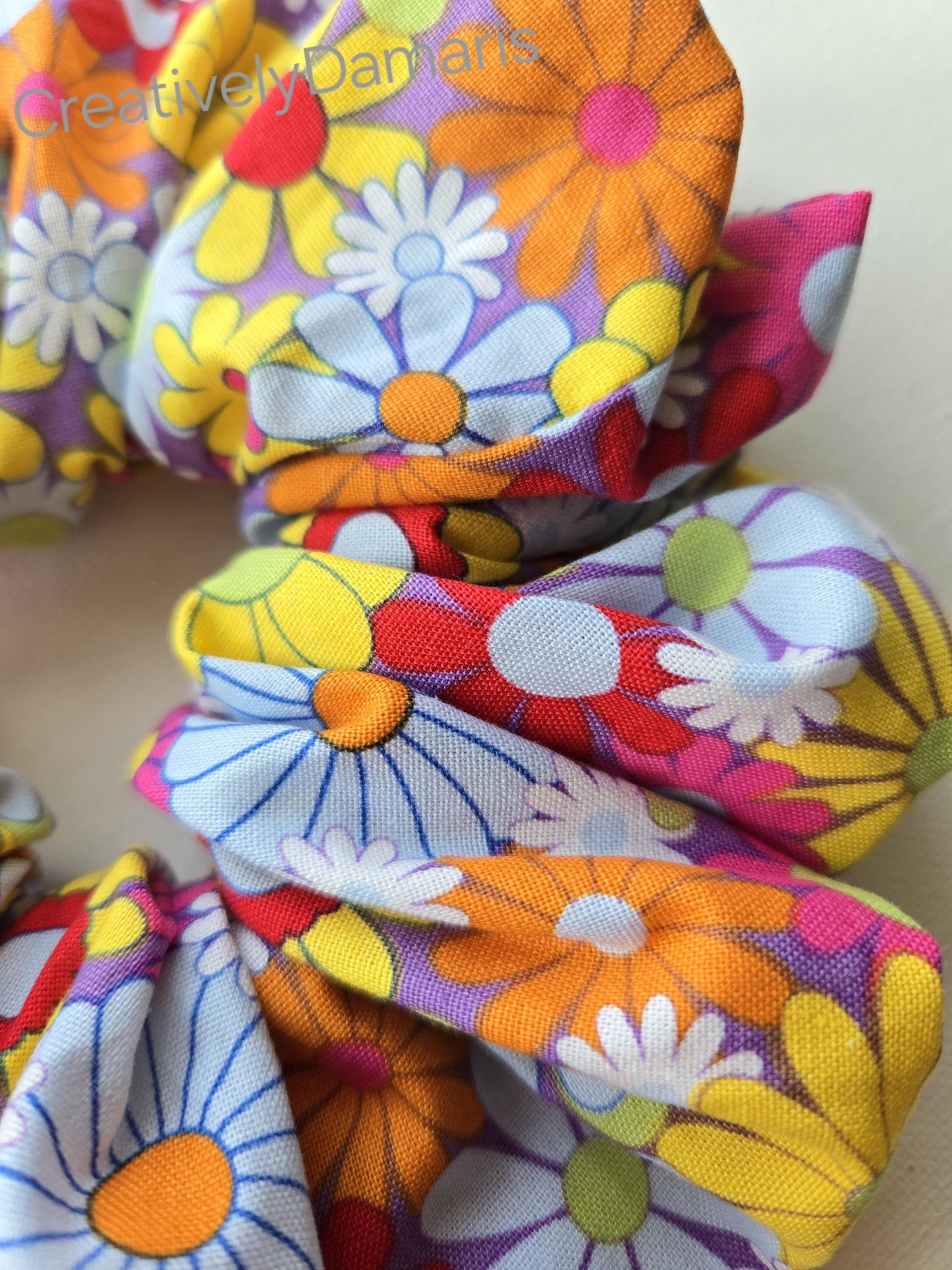 Summer Flowers XL Cotton Scrunchie