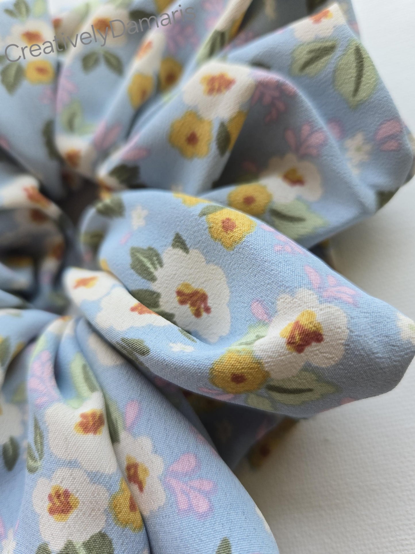 Summer Sky Floral Print XL Scrunchie