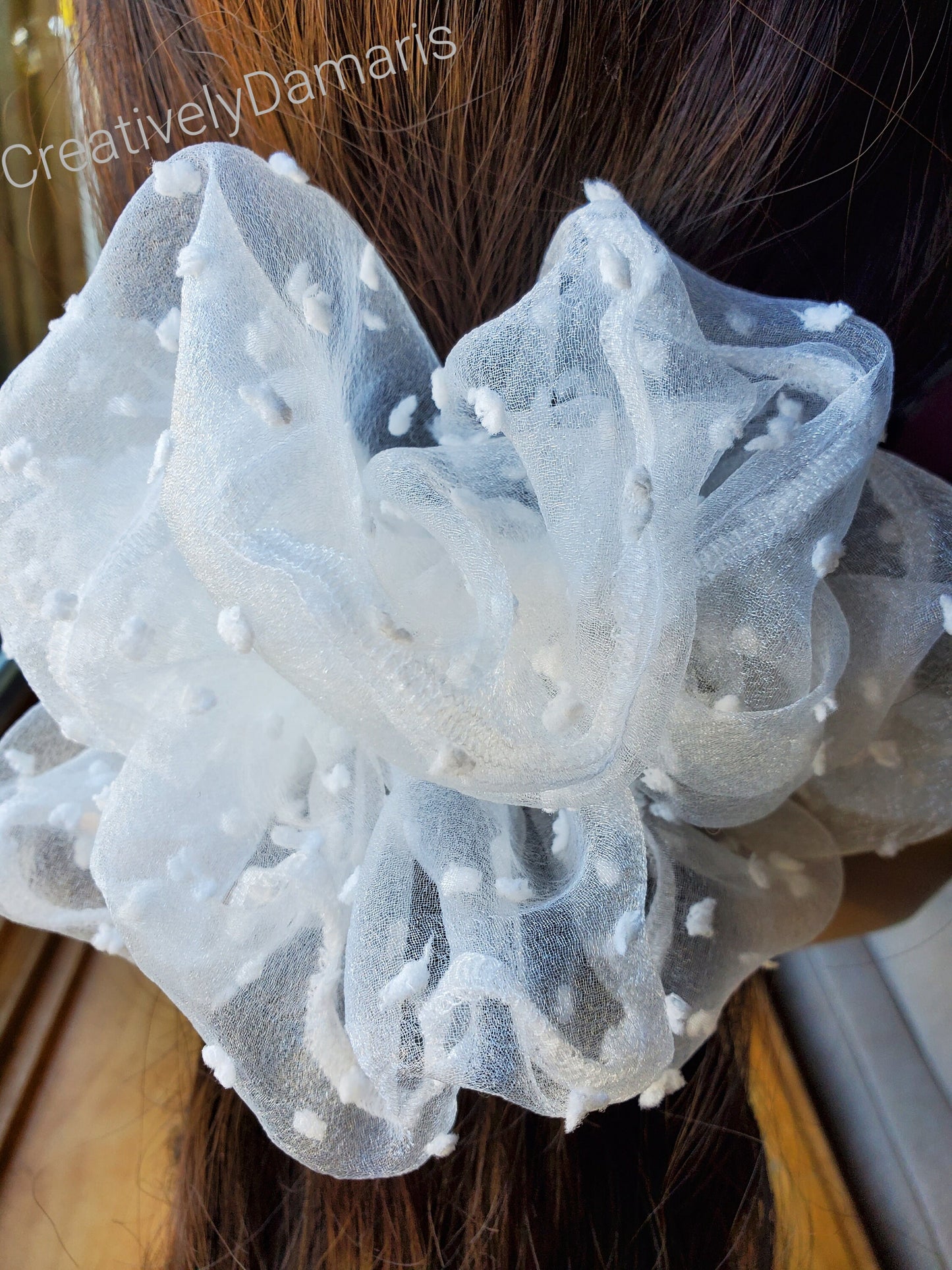 Organza Swiss Dot XL Scrunchie