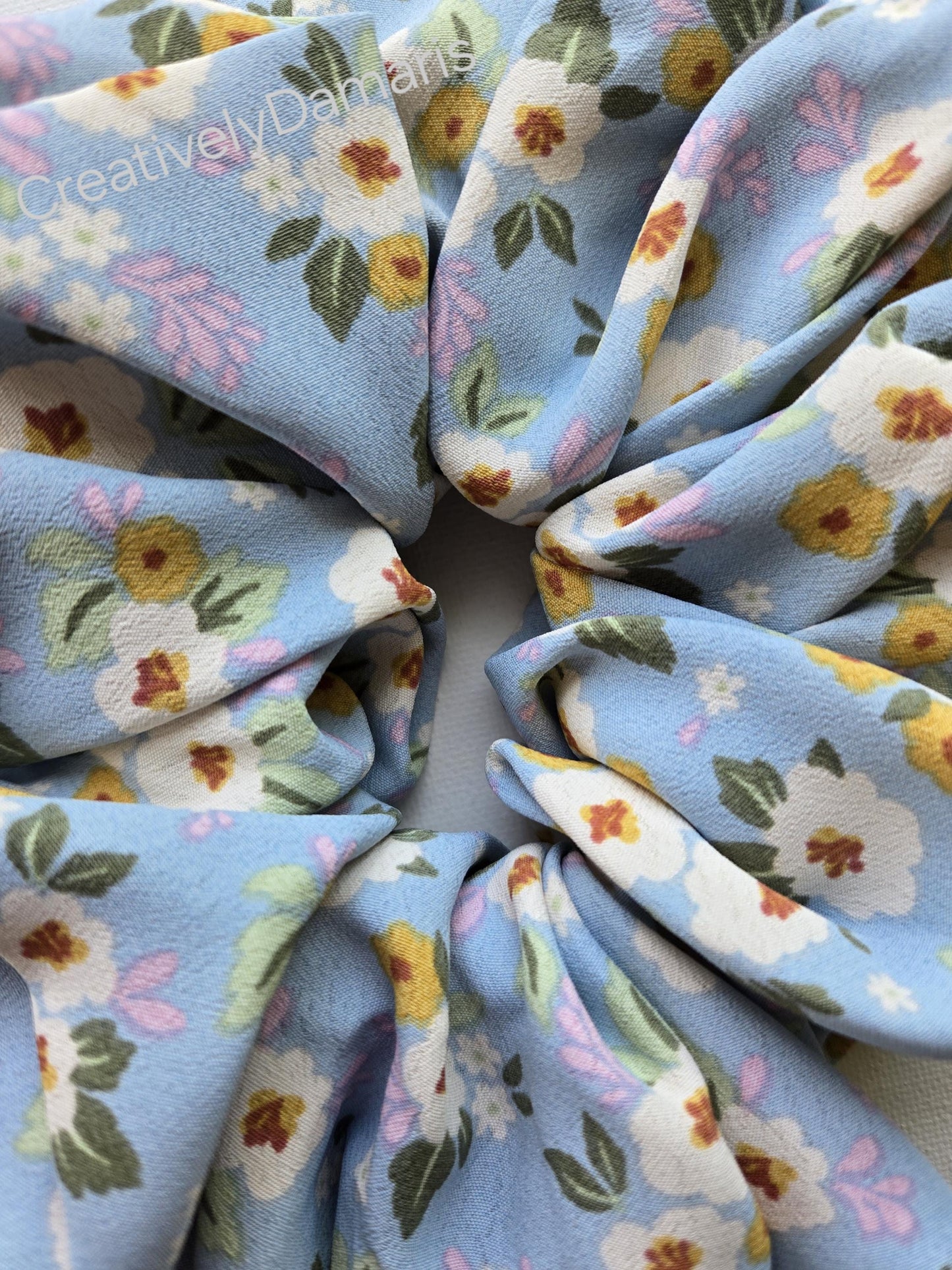 Summer Sky Floral Print XL Scrunchie