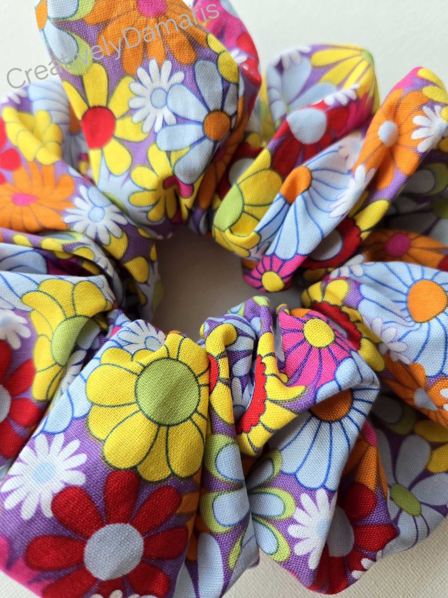 Summer Flowers XL Cotton Scrunchie