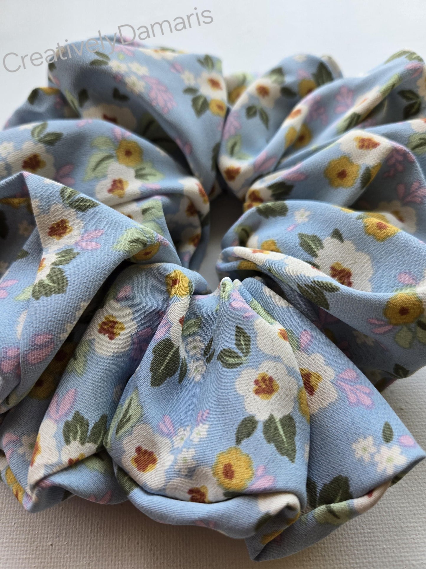 Summer Sky Floral Print XL Scrunchie