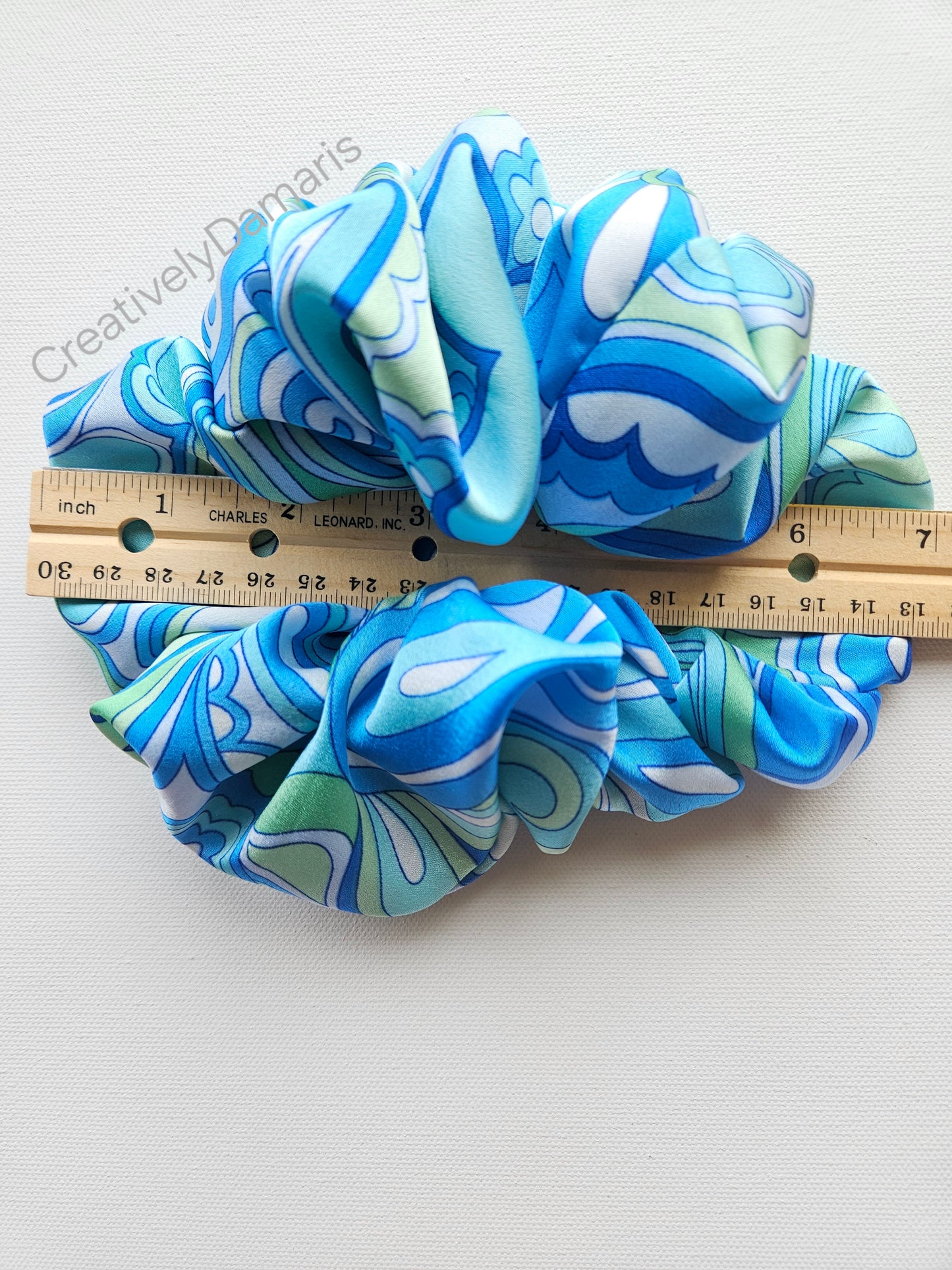 Blue Jewel Paisley Print Scrunchie
