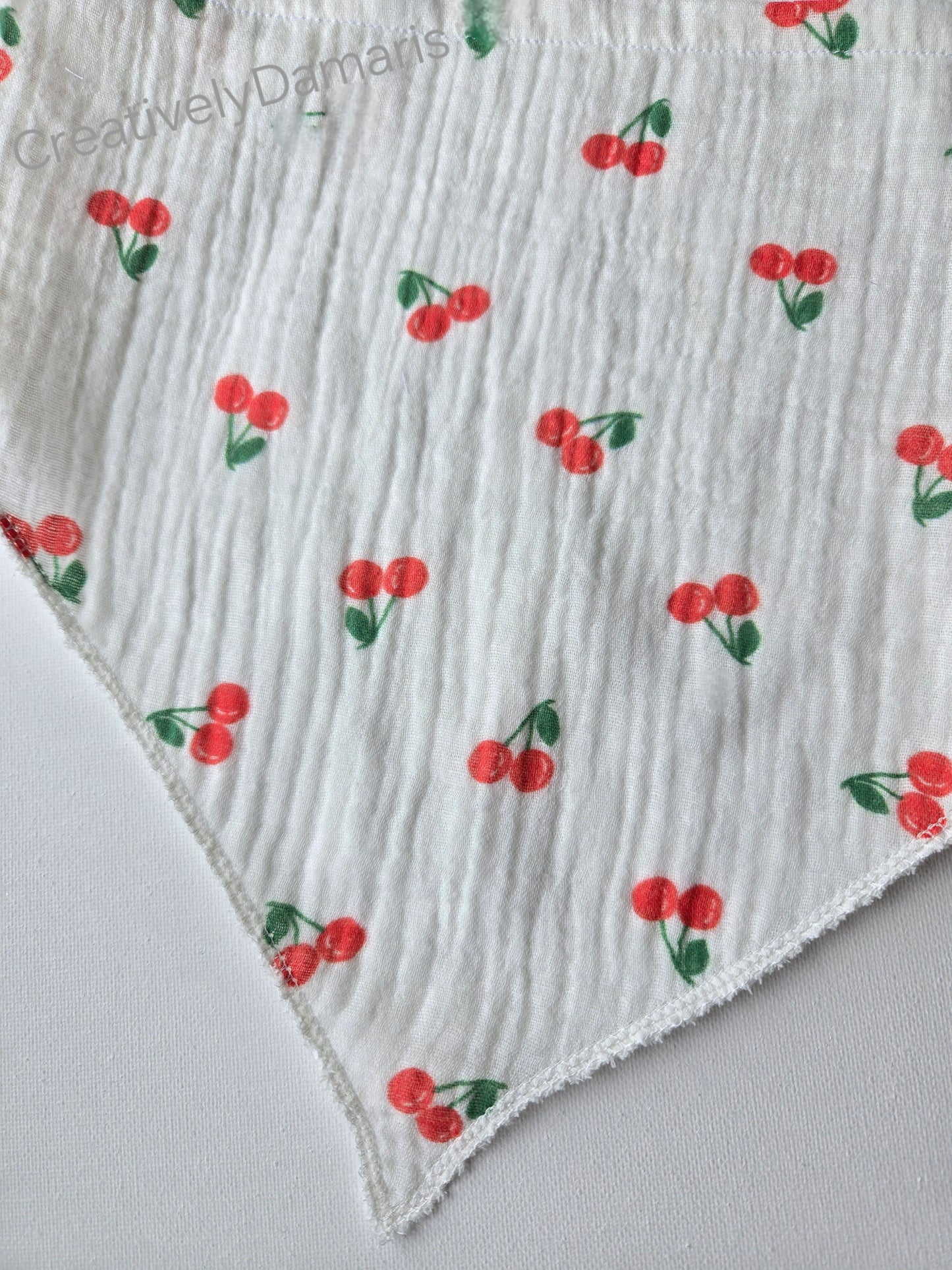 Cherry Cotton Muslin Head Kerchief