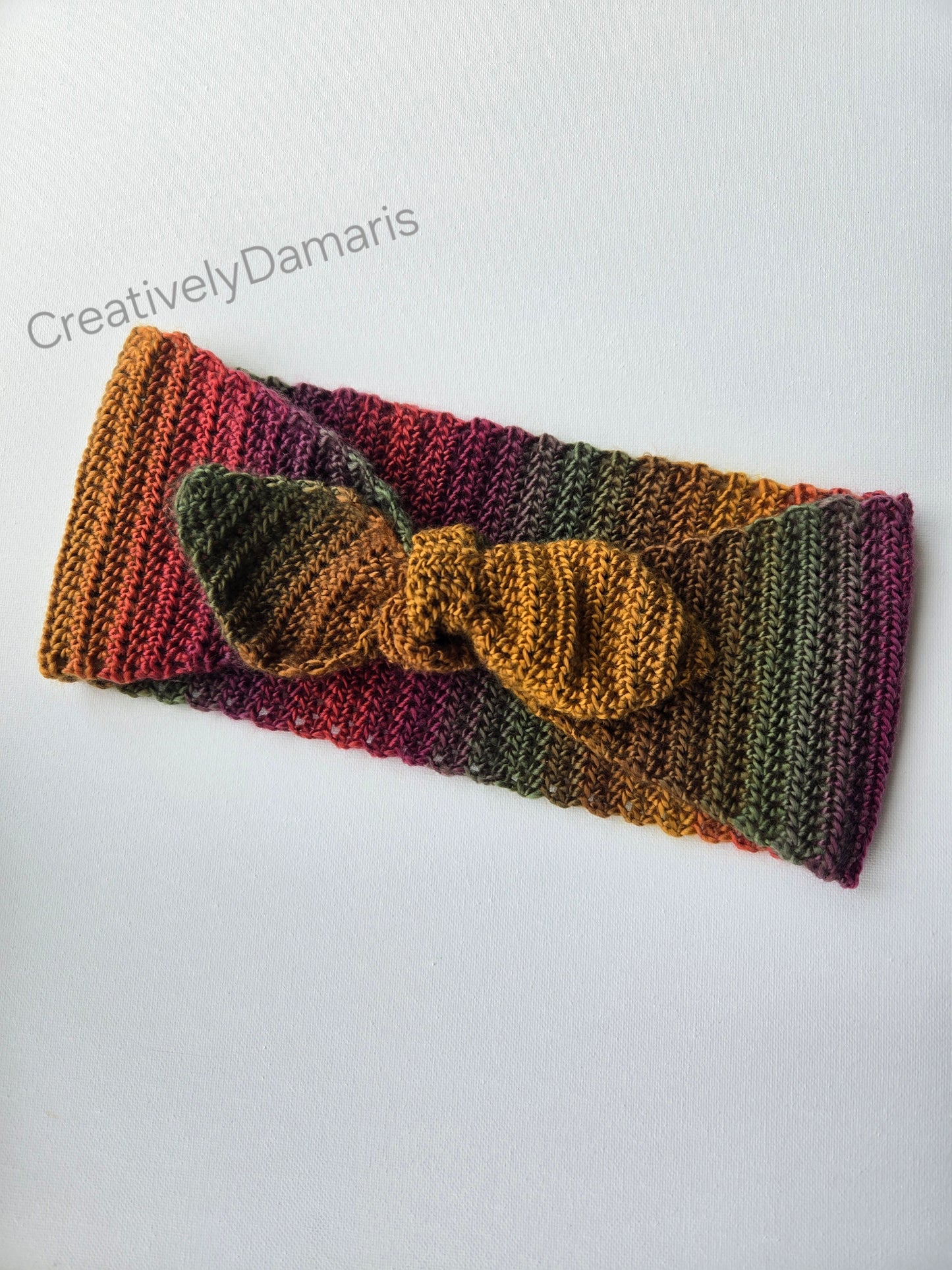 Autumn Knotted Self Tie Crochet Ear Warmer Headband