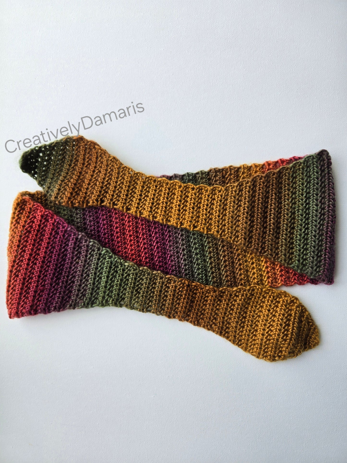 Autumn Knotted Self Tie Crochet Ear Warmer Headband