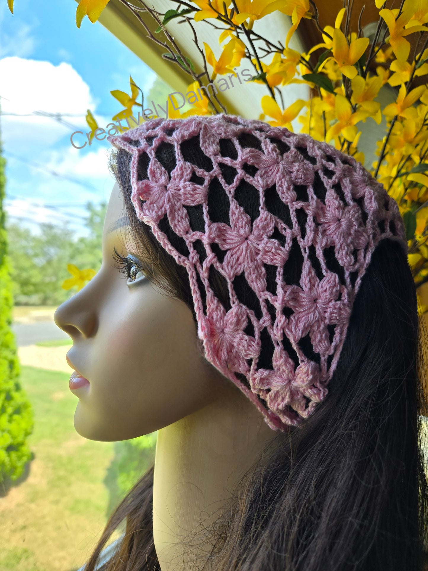 Crochet Lace Flower Headband