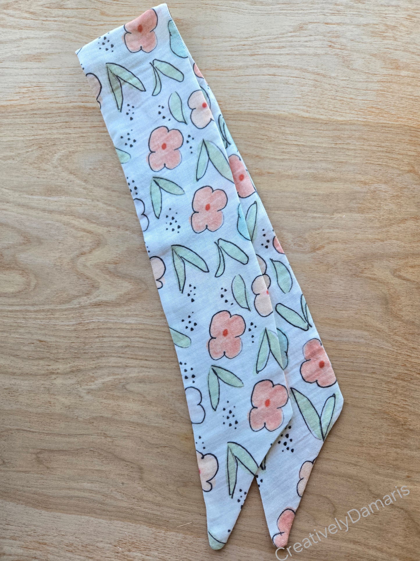 Pretty Flowers Self Tie Cotton Muslin Headband