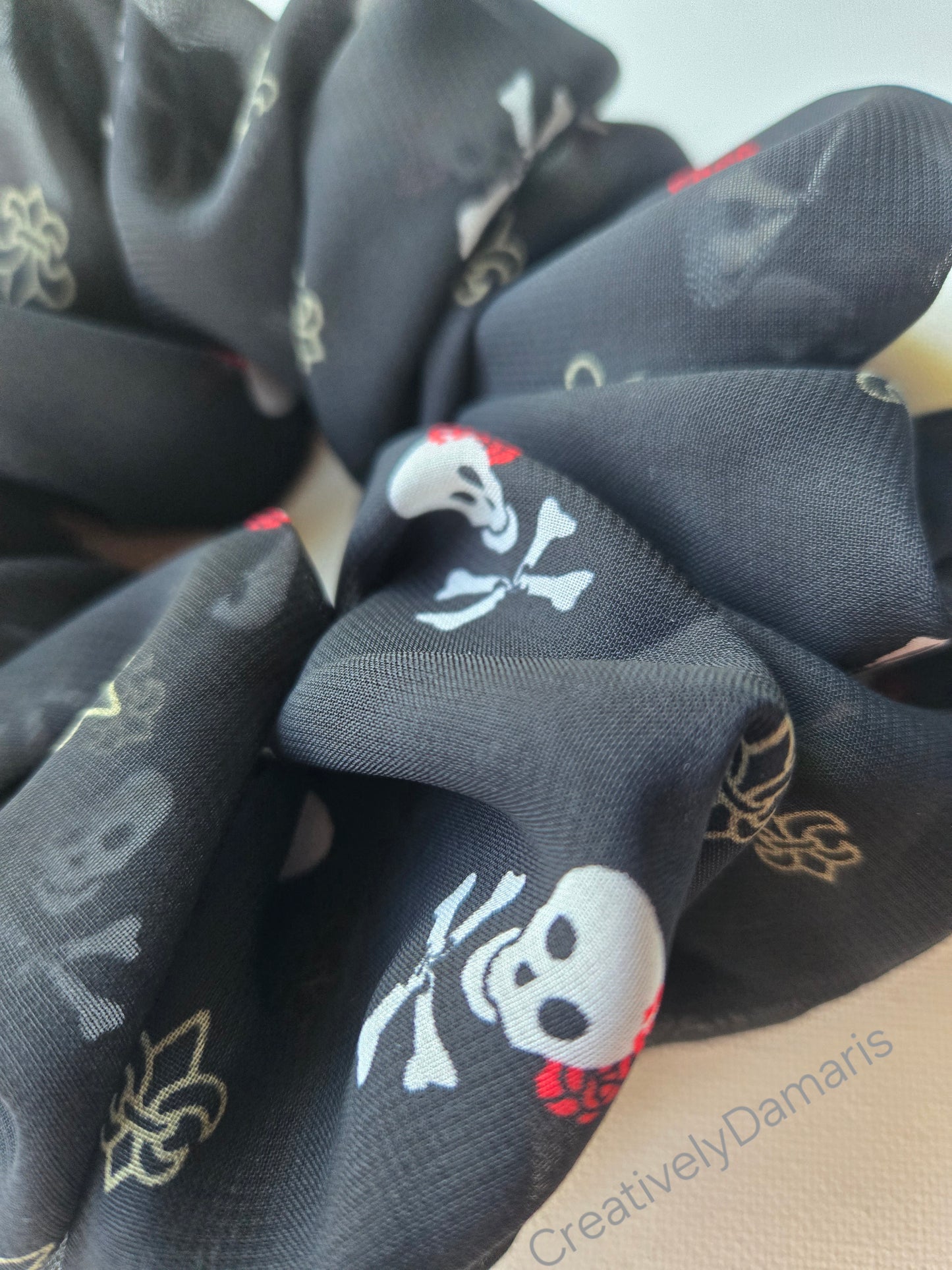 The Skull Oversize Chiffon Scrunchie