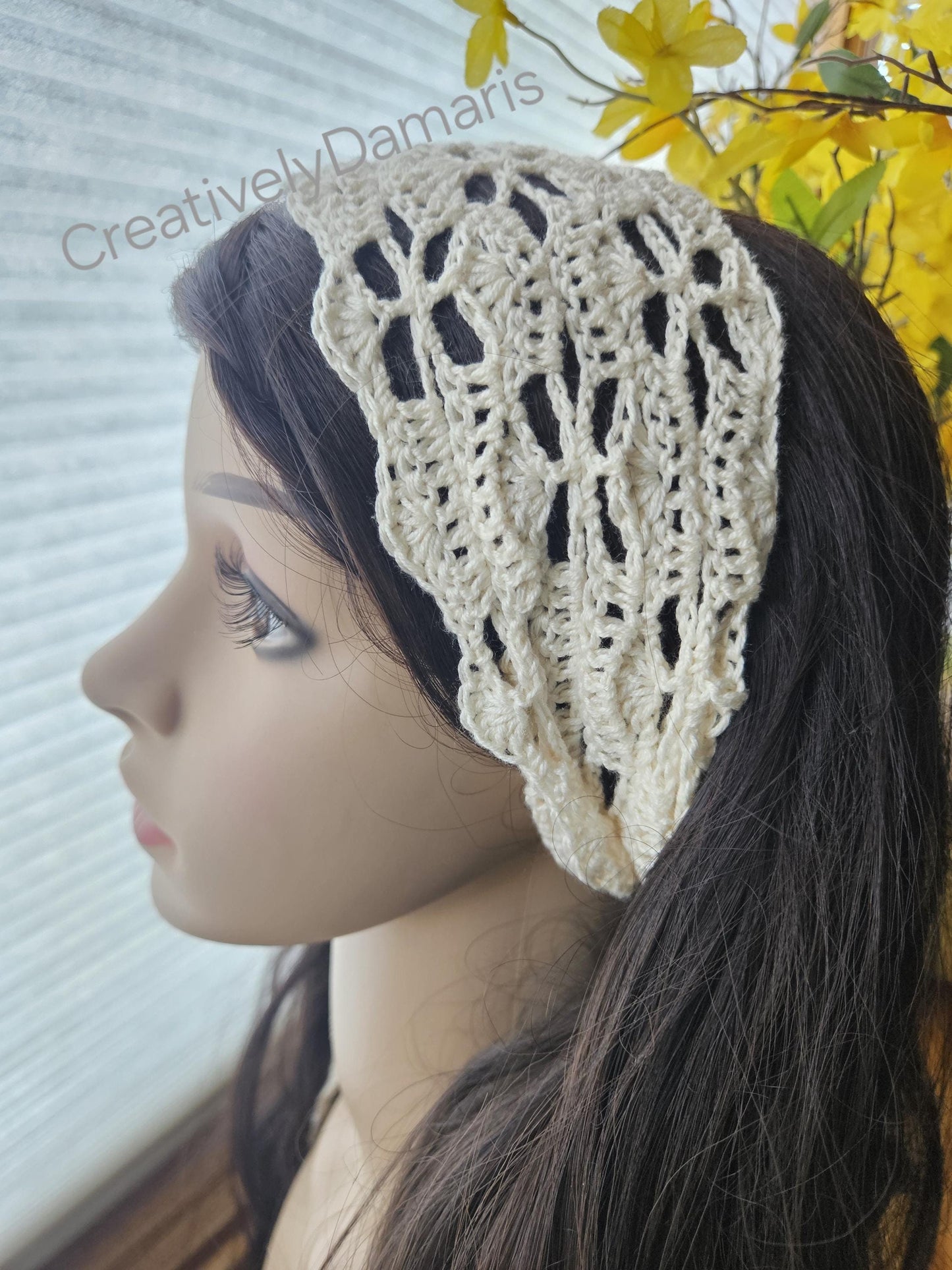 Lace Flower Crochet Headband