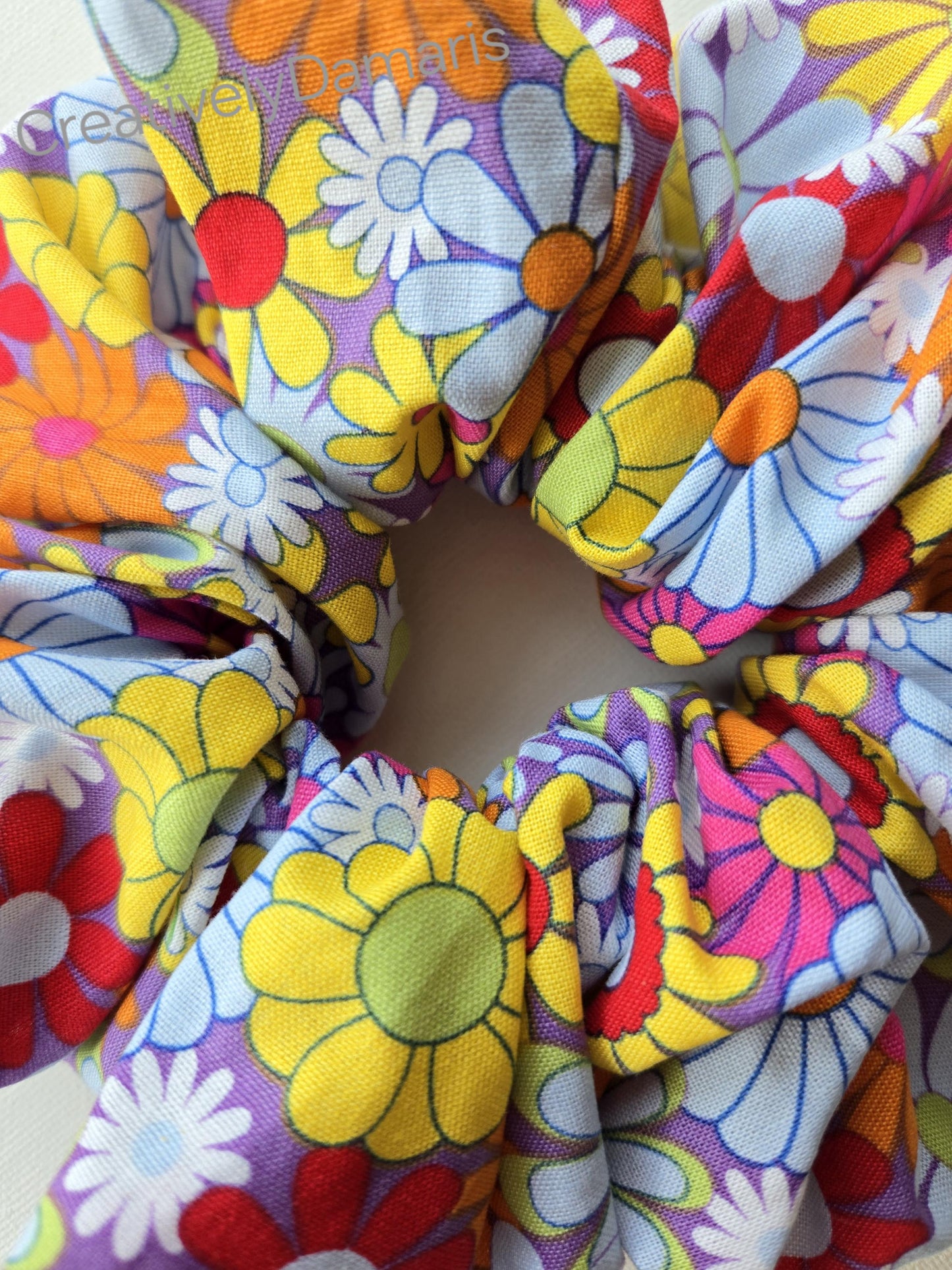 Summer Flowers XL Cotton Scrunchie