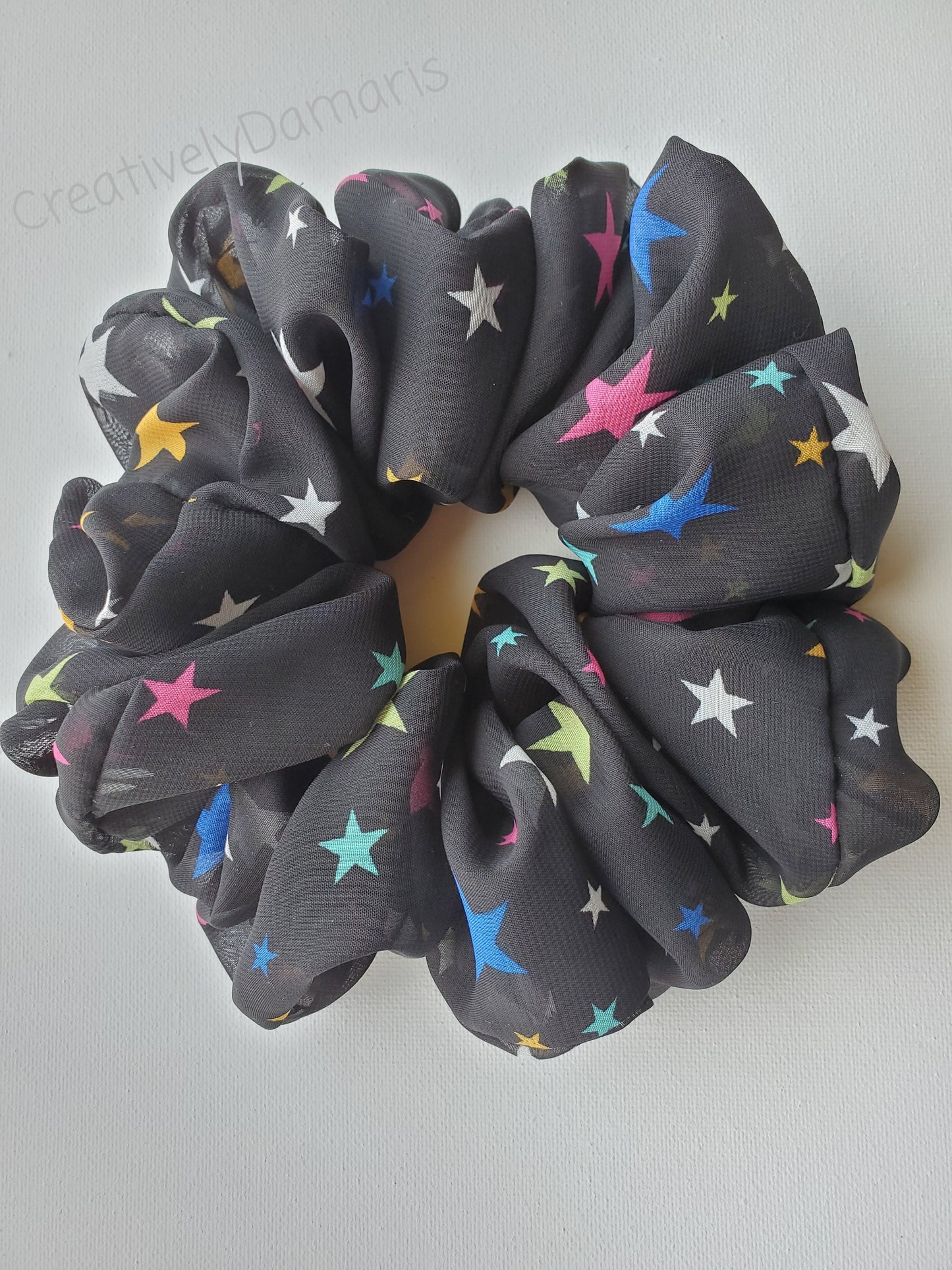 Colorful Stars Chiffon XL Scrunchies